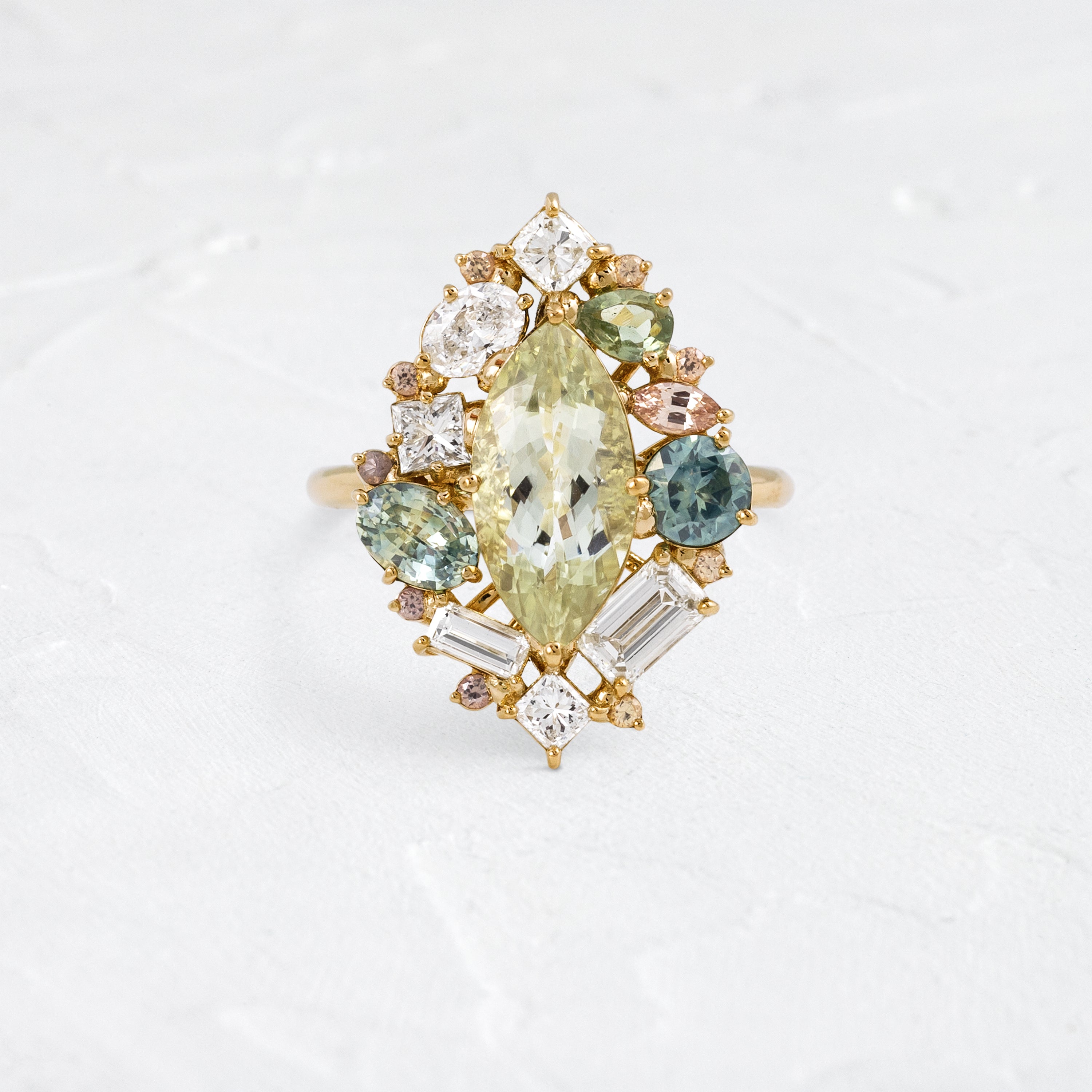 Cyclical Ring, 2.74 Pale Green Tourmaline | Melanie Casey Fine Jewelry