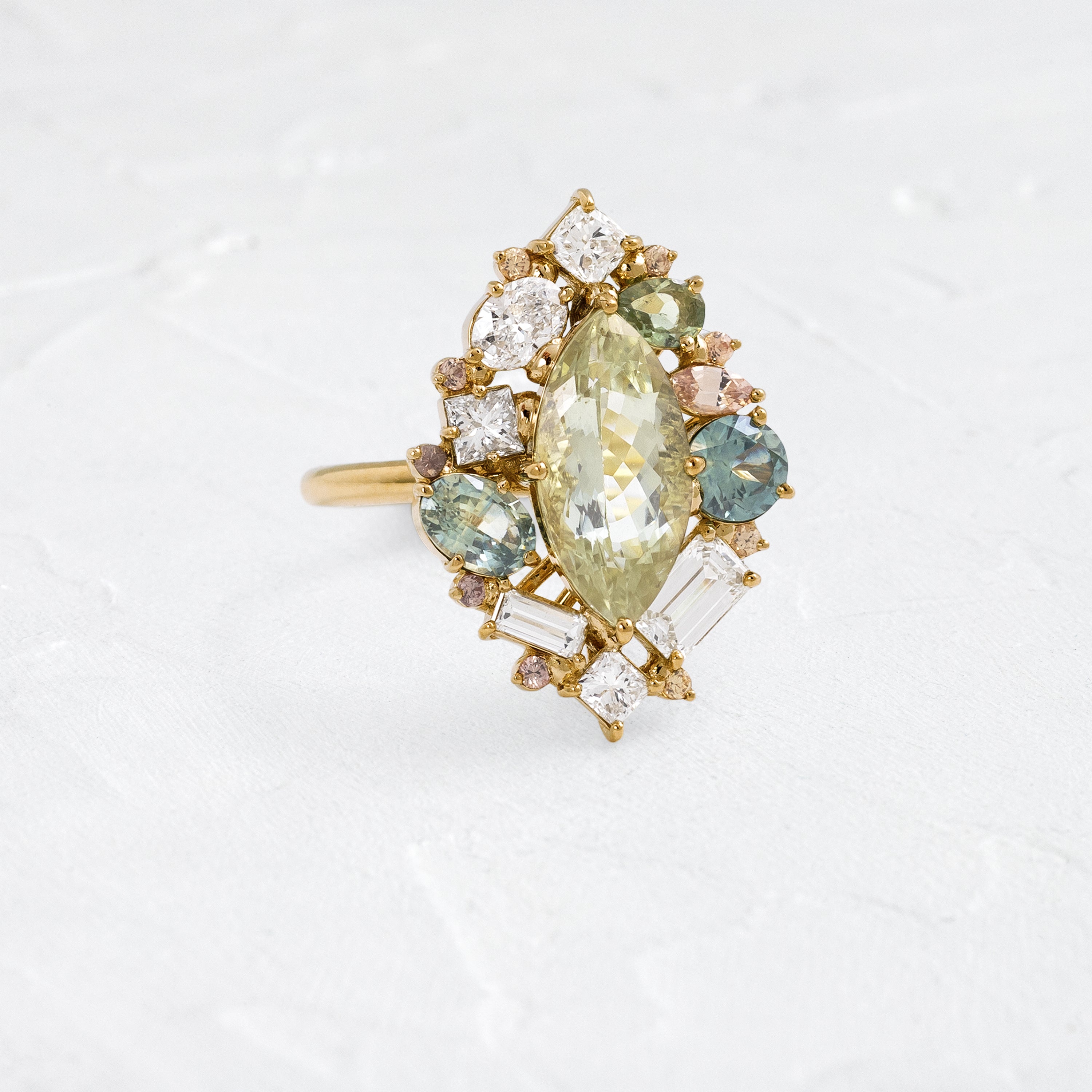 Cyclical Ring, 2.74 Pale Green Tourmaline | Melanie Casey Fine Jewelry