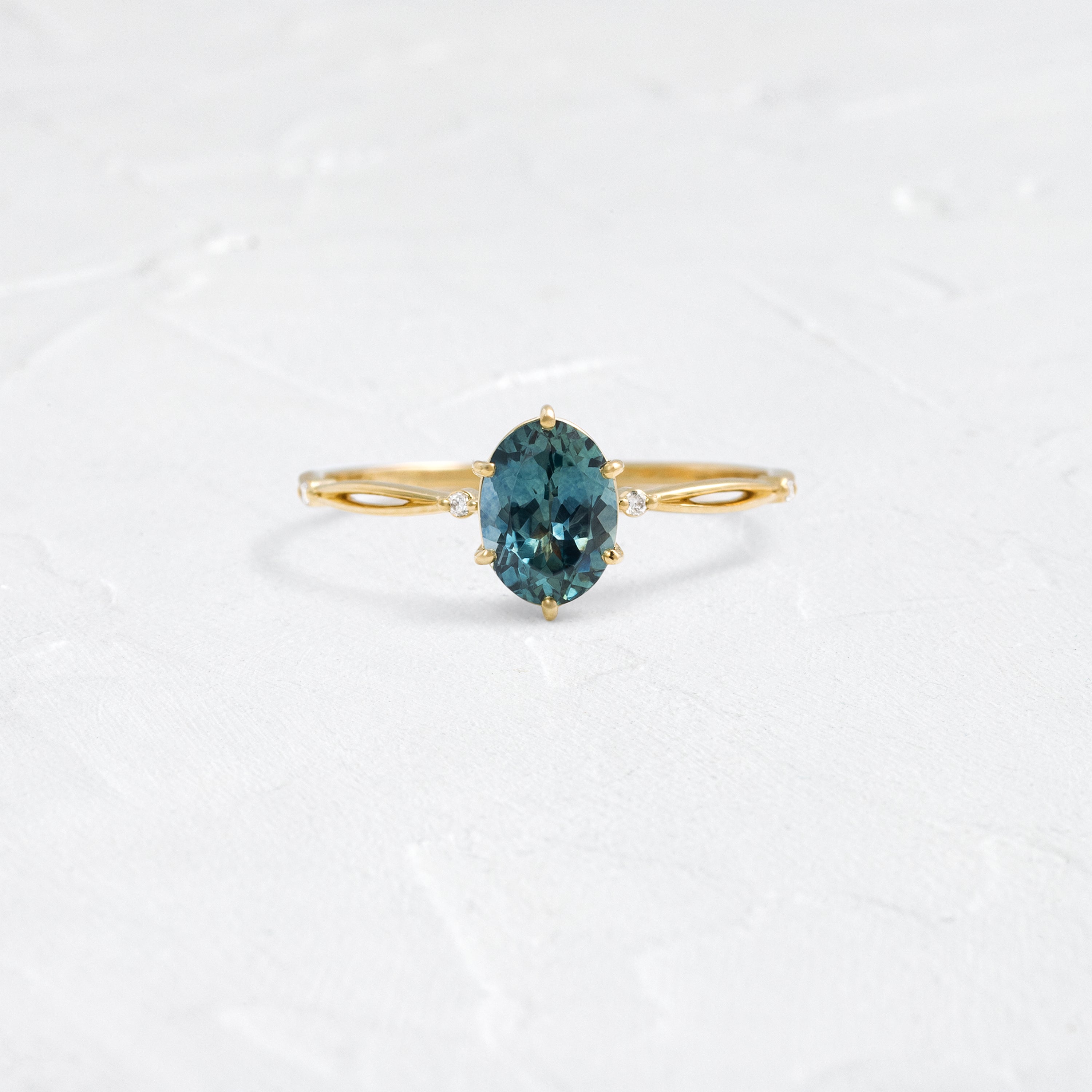 Hillside Ring, 1.09ct. Teal Blue Montana Sapphire | Melanie Casey 