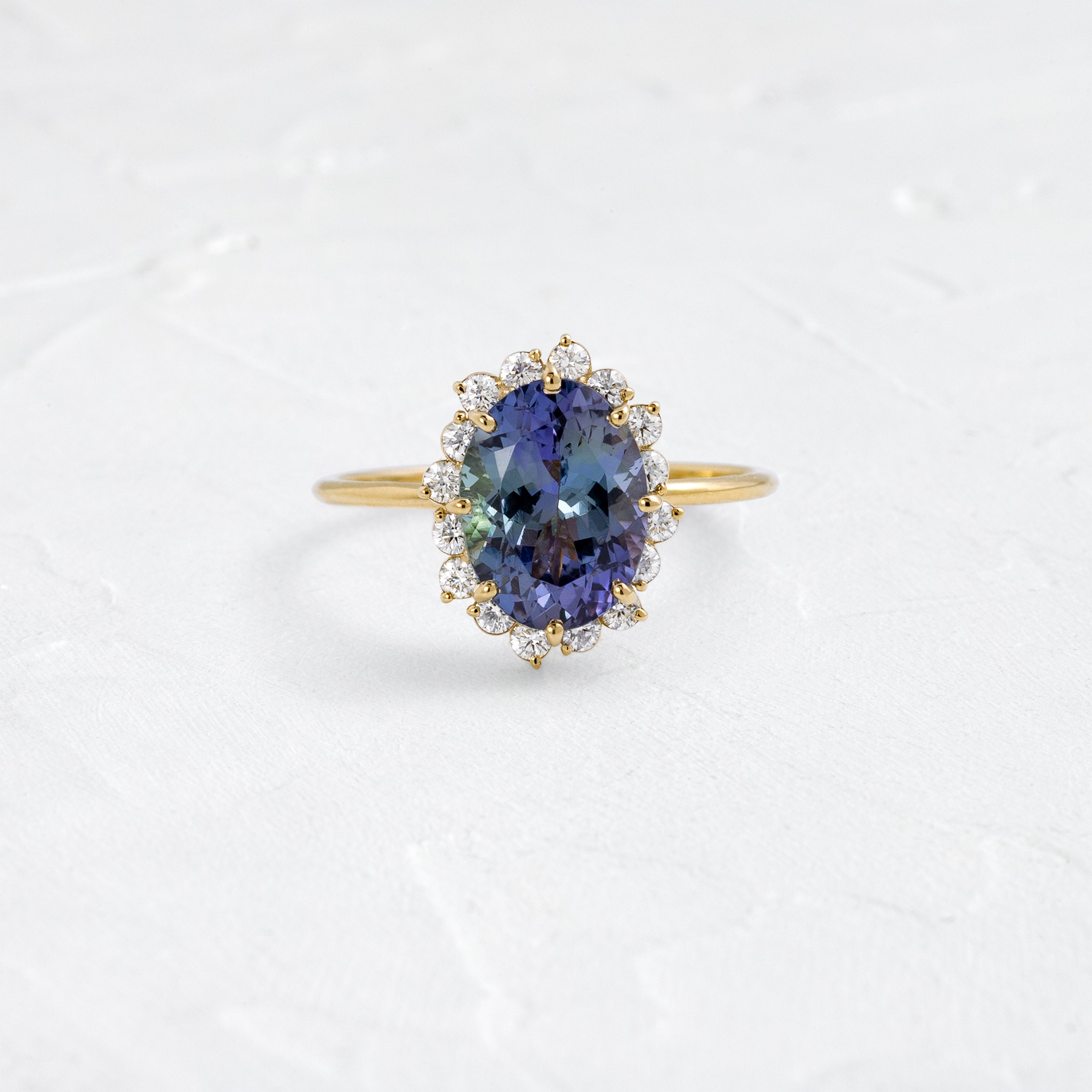 Sapling Ring, 2.66ct. Bicolor Purple and Aqua Tanzanite | Melanie