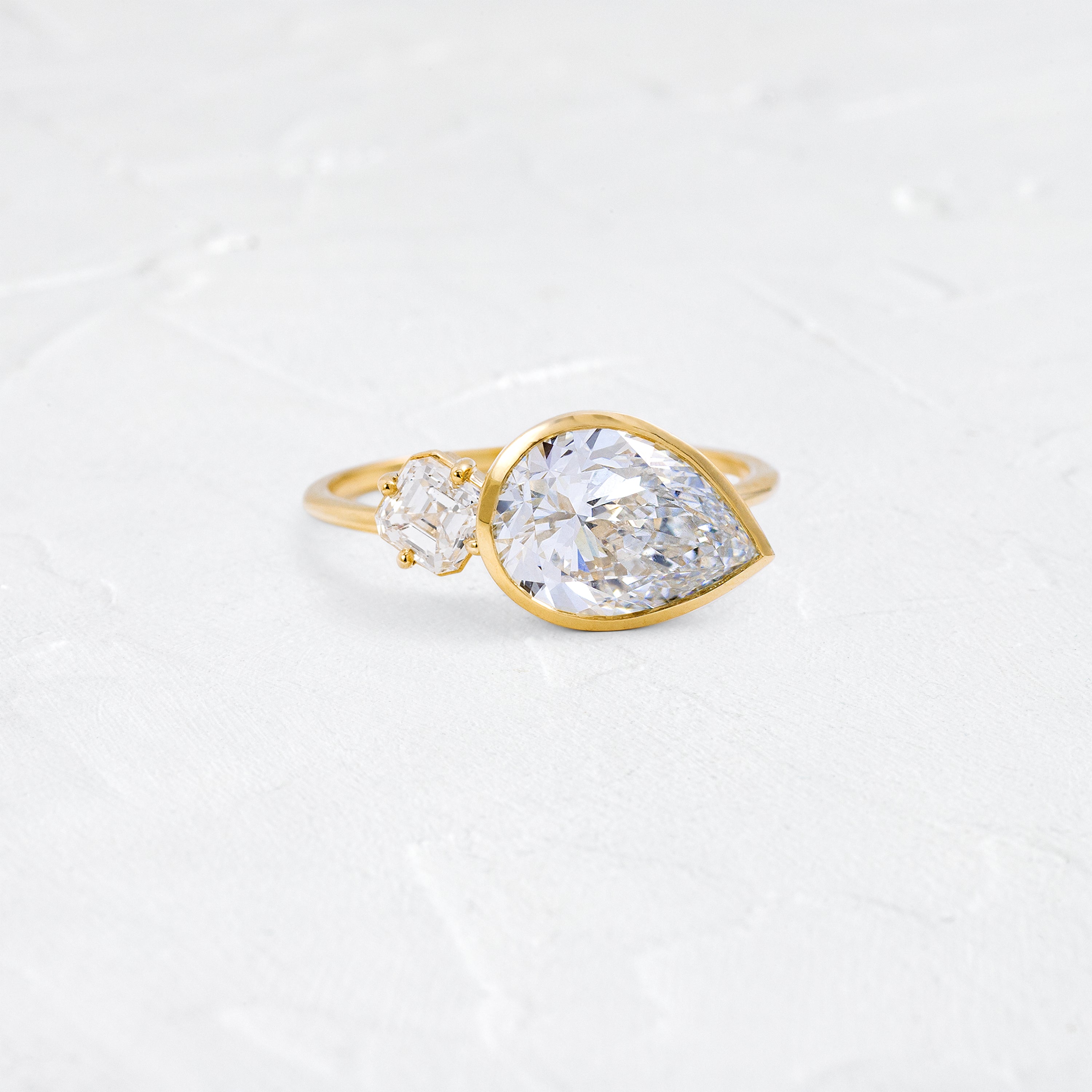 Dialogue Ring, 2.83ct. Lab-Grown Light Blue Diamond | Melanie