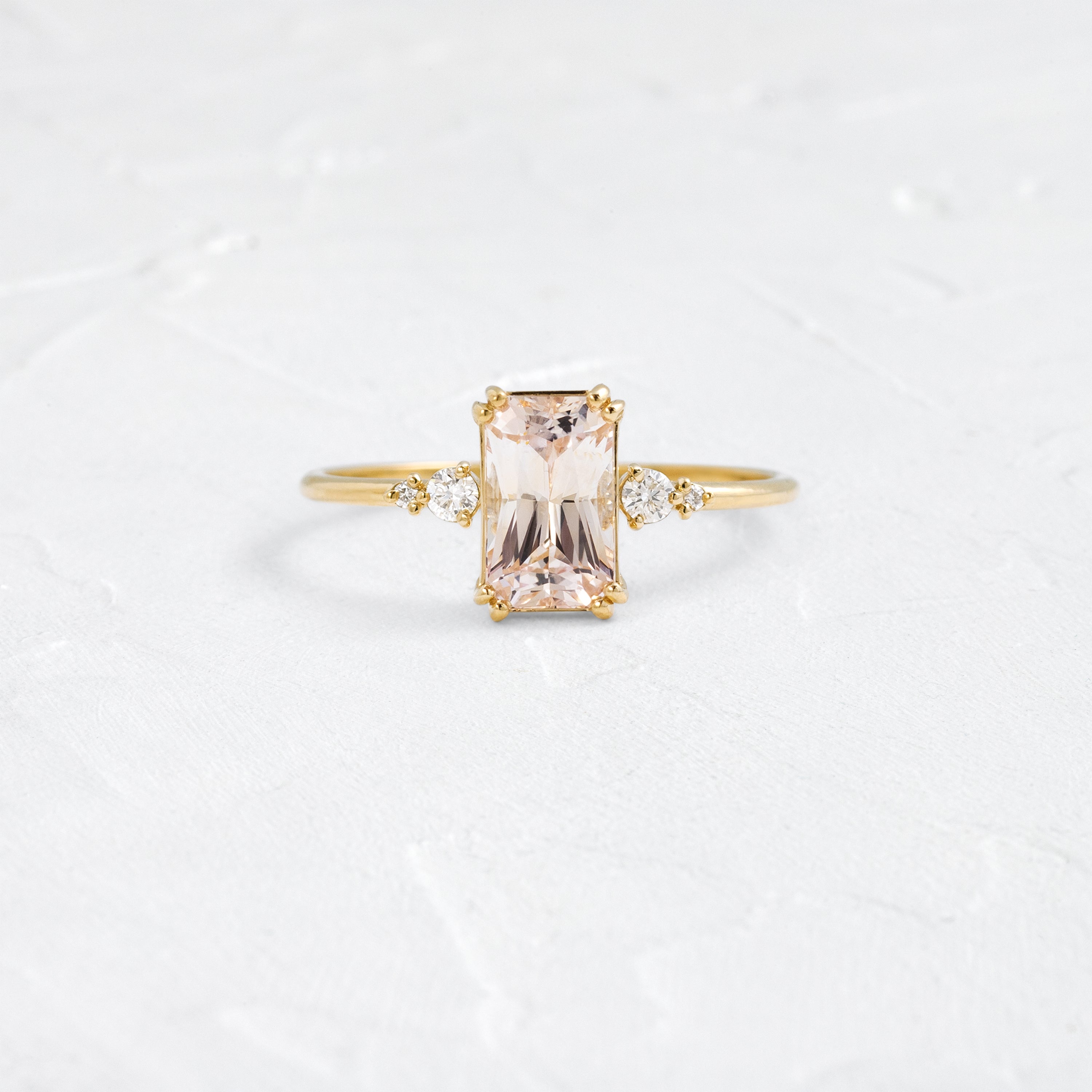 Pictorial Ring, 1.56ct. Pale Peach Sri Lanka Sapphire | Melanie