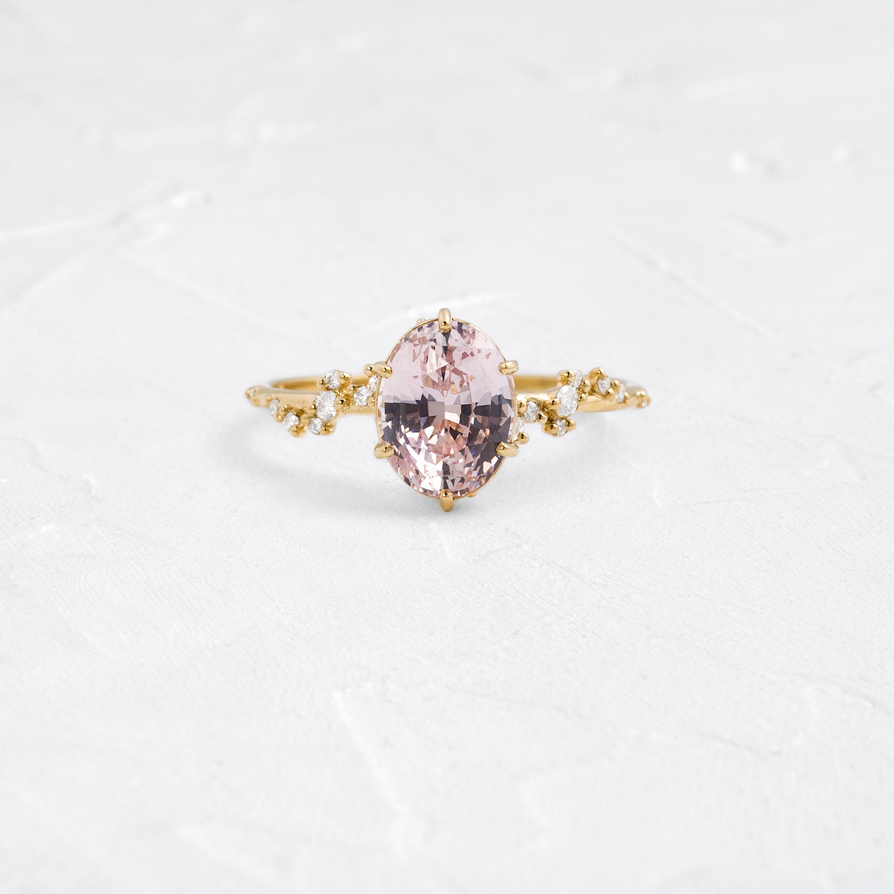 Wisteria Ring, 2.34ct. Light Peach Sapphire | Melanie Casey Fine