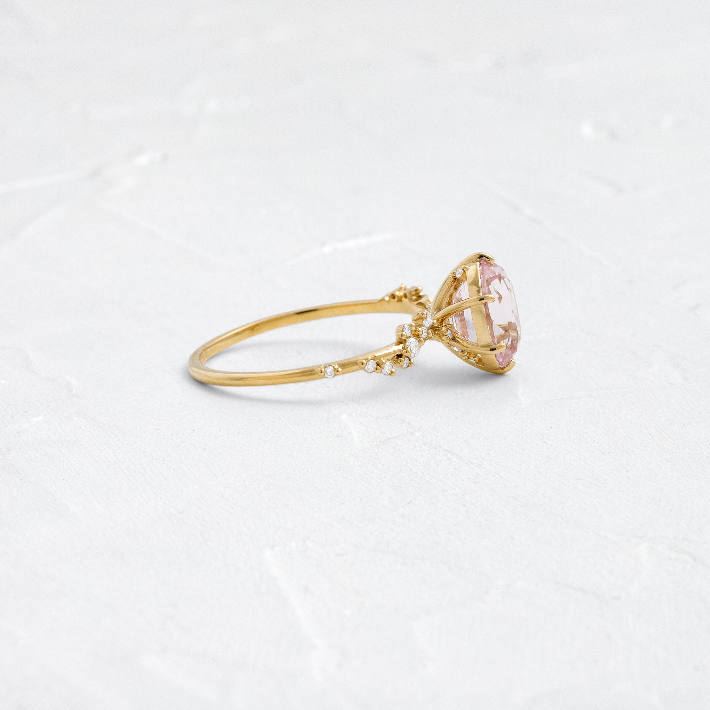 Wisteria Ring, 2.34ct. Light Peach Sapphire | Melanie Casey Fine