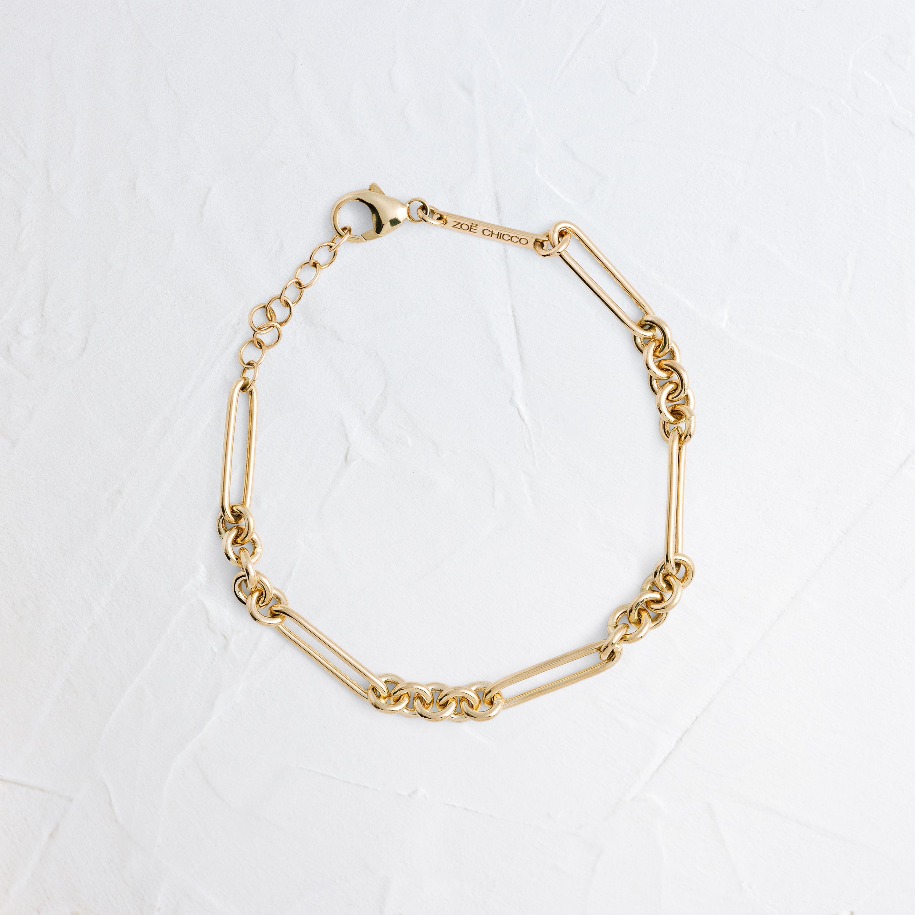 14k Gold Large Paperclip Rolo Chain Bracelet - In Stock | Zoe