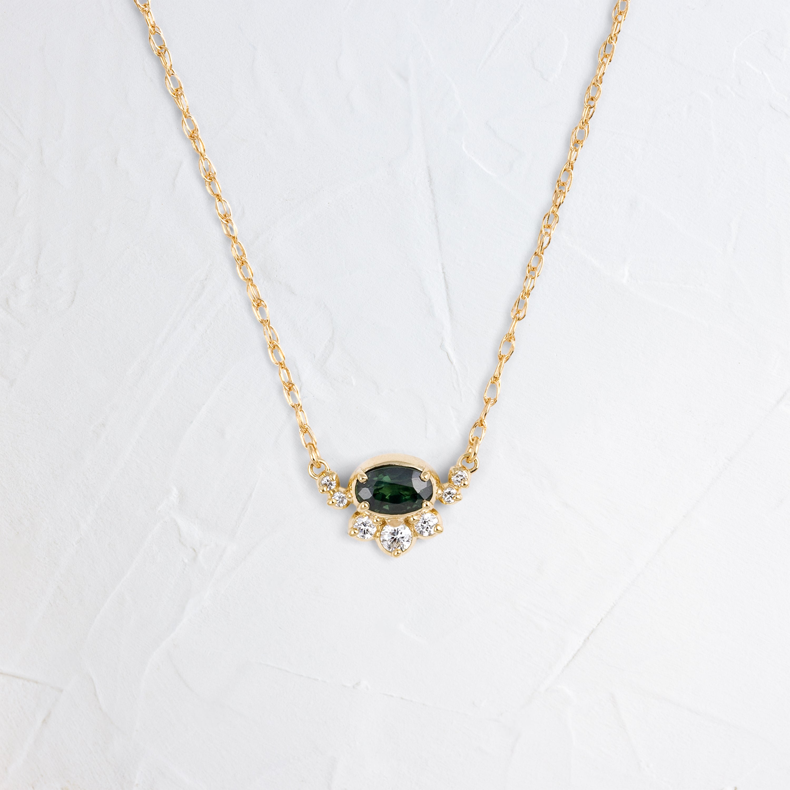 A Bridge Between Necklace, Dark Green Sapphire | Melanie Casey
