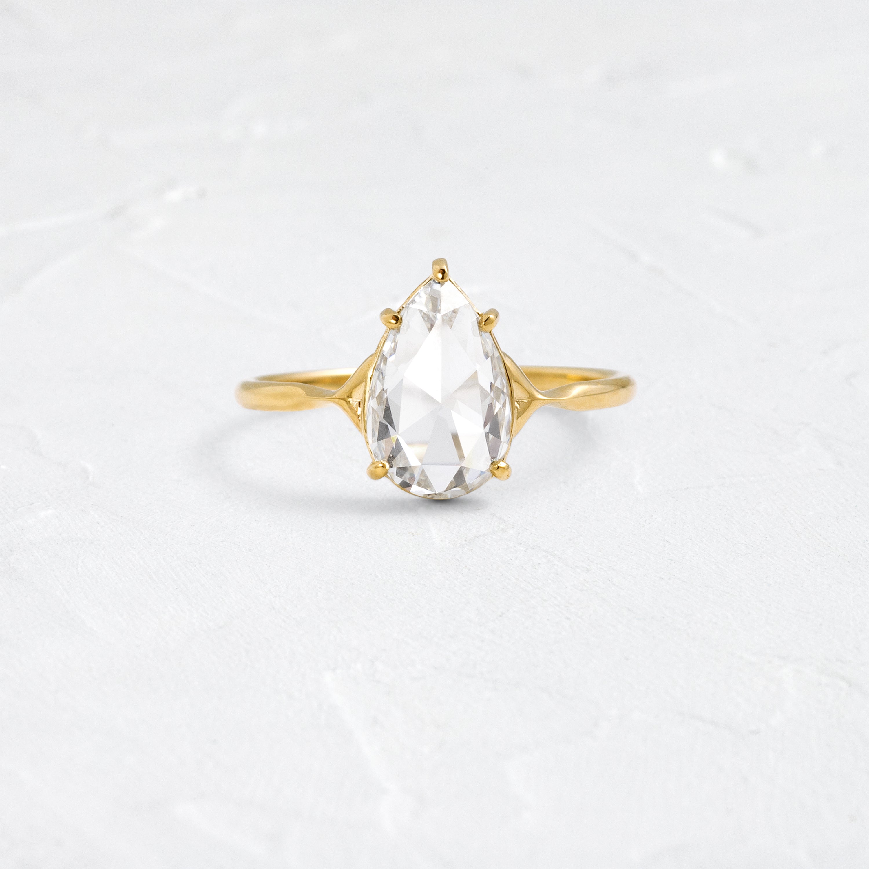 Corset Ring, 1.81ct. Lab-Grown Pear Rose Cut | Melanie Casey Jewelry