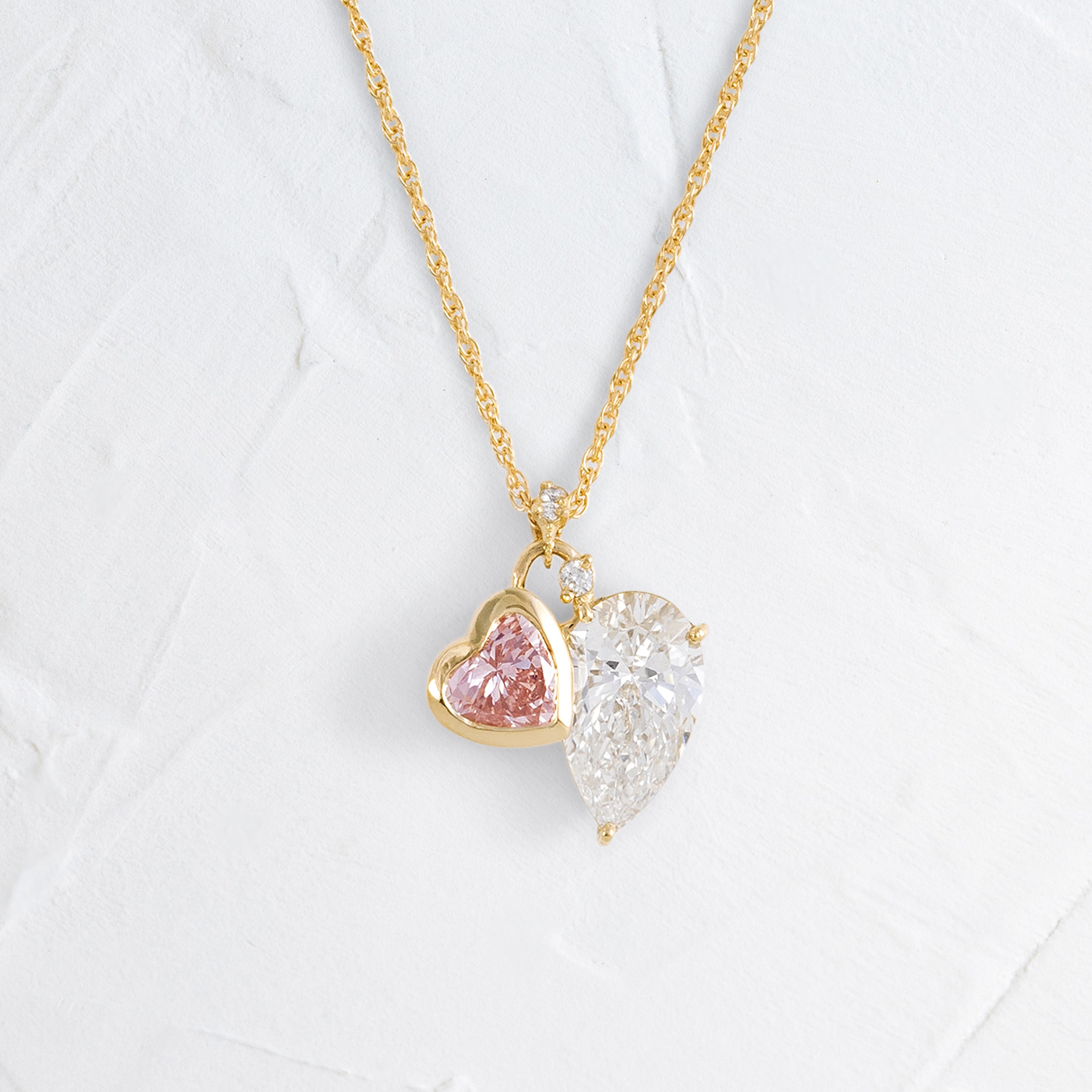 Heart to Heart Necklace, Pink Diamond | Melanie Casey Fine Jewelry