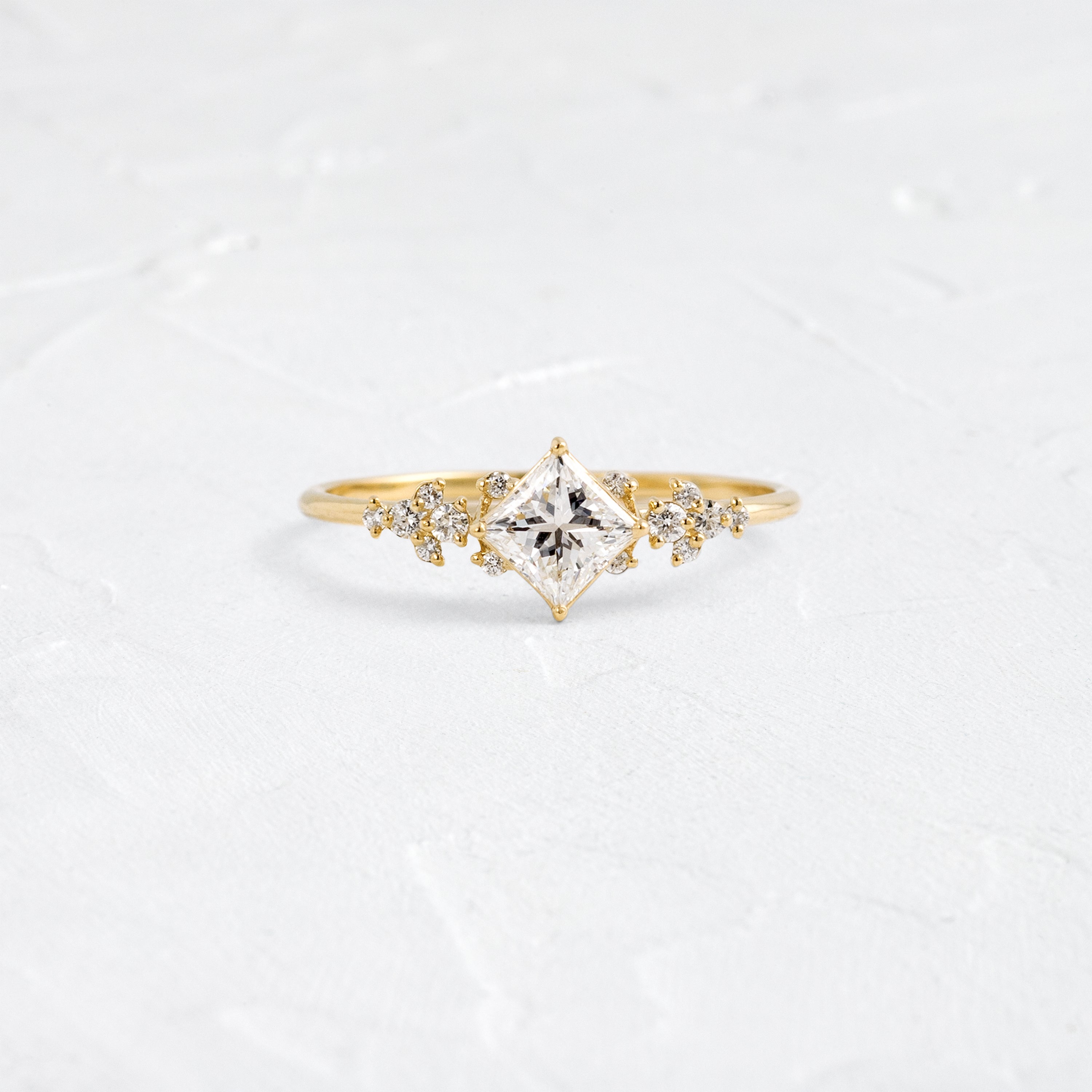 Damask Ring, 0.5ct. Natural Princess Cut | Melanie Casey Fine Jewelry