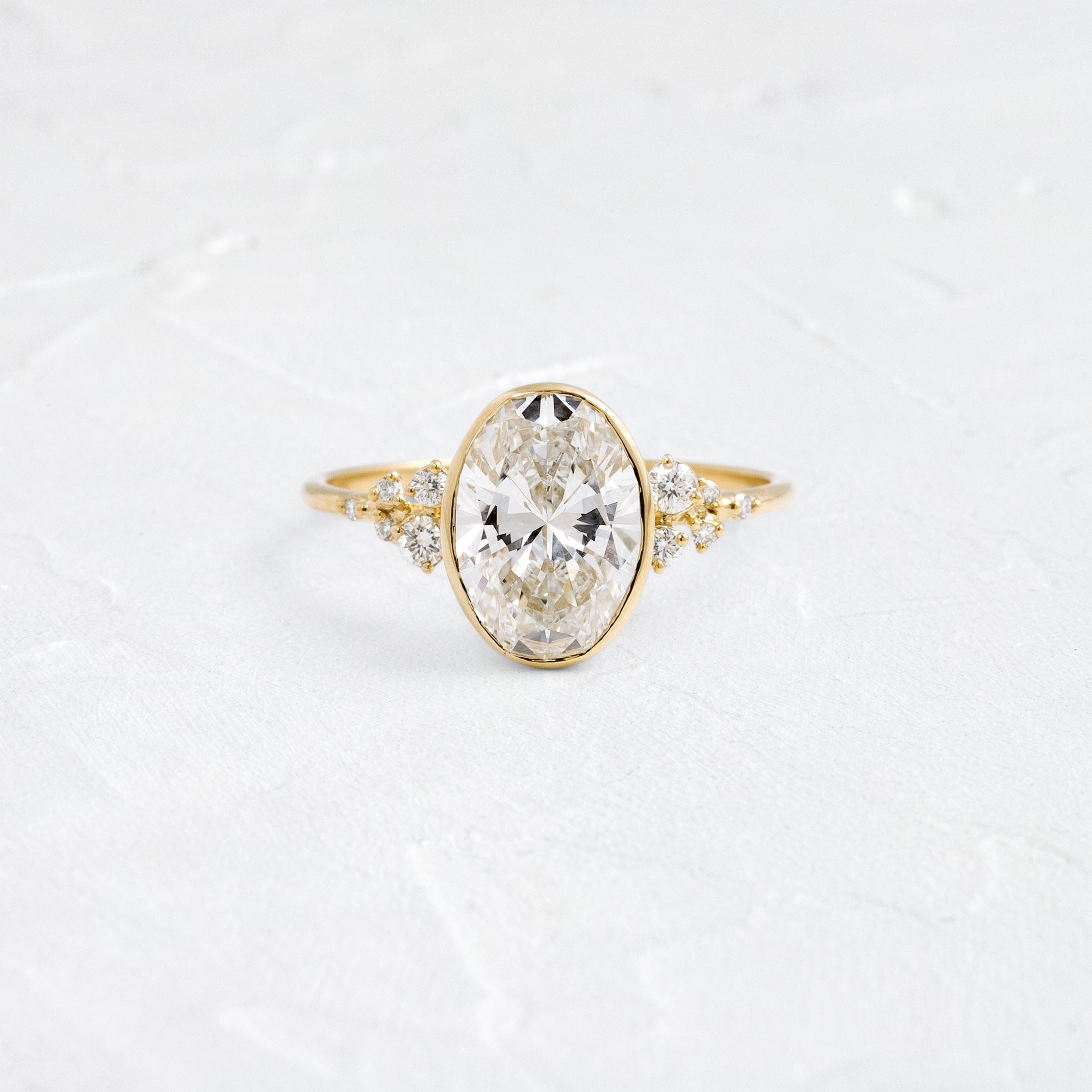 Bezel Snowdrift Ring, Lab-Grown Oval Cut Melanie Casey