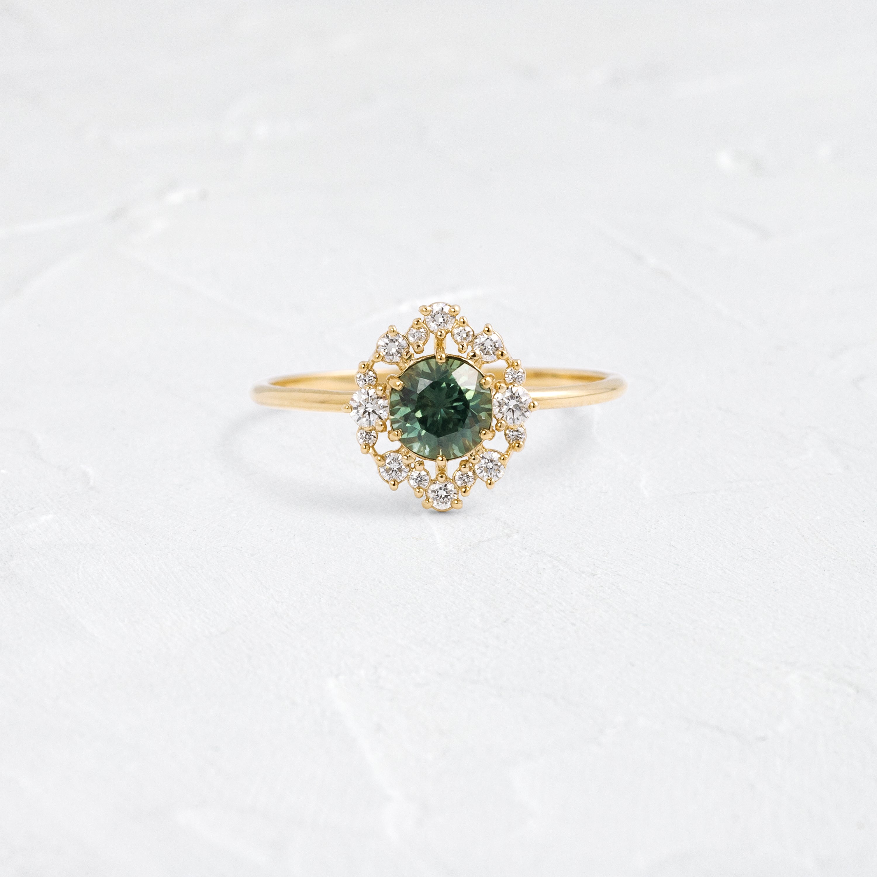 Sconce Ring, 0.78ct. Green Sapphire | Melanie Casey Fine Jewelry