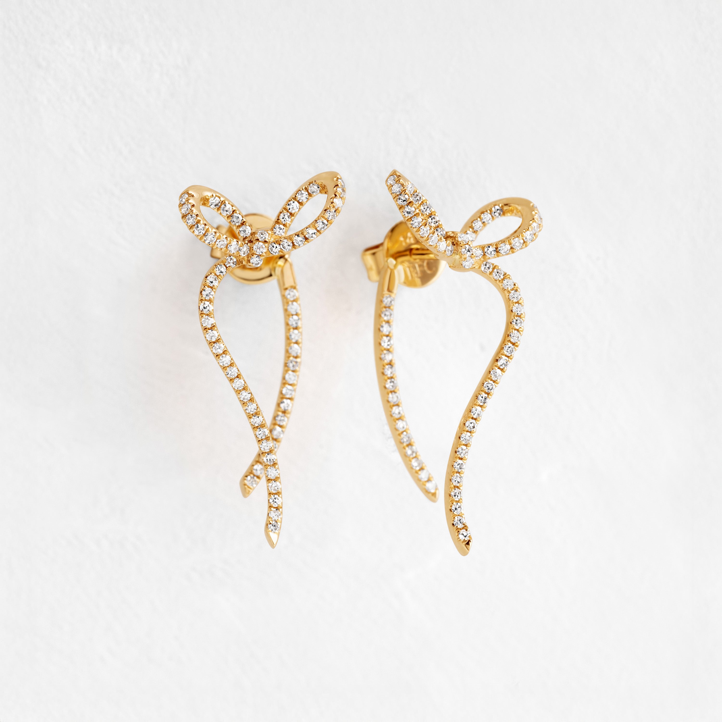Diamond Bow Earrings - In Stock | EF Collection | Melanie Casey