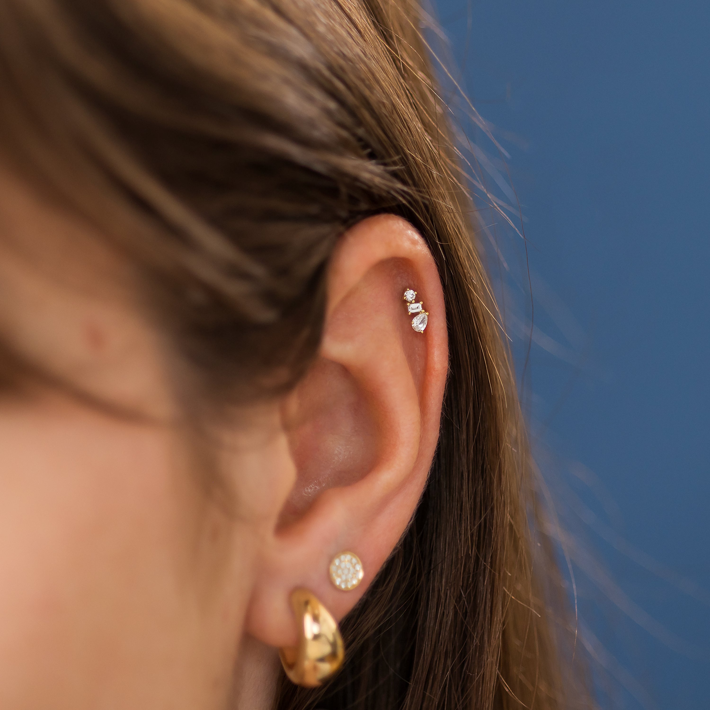 Diamond Multifaceted Stud Earrings - In Stock | EF Collection
