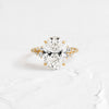 Product photo of 14k Yellow Gold 3.5ct. Oval-cut diamond Snowdrift Engagement Ring featuring accent diamonds