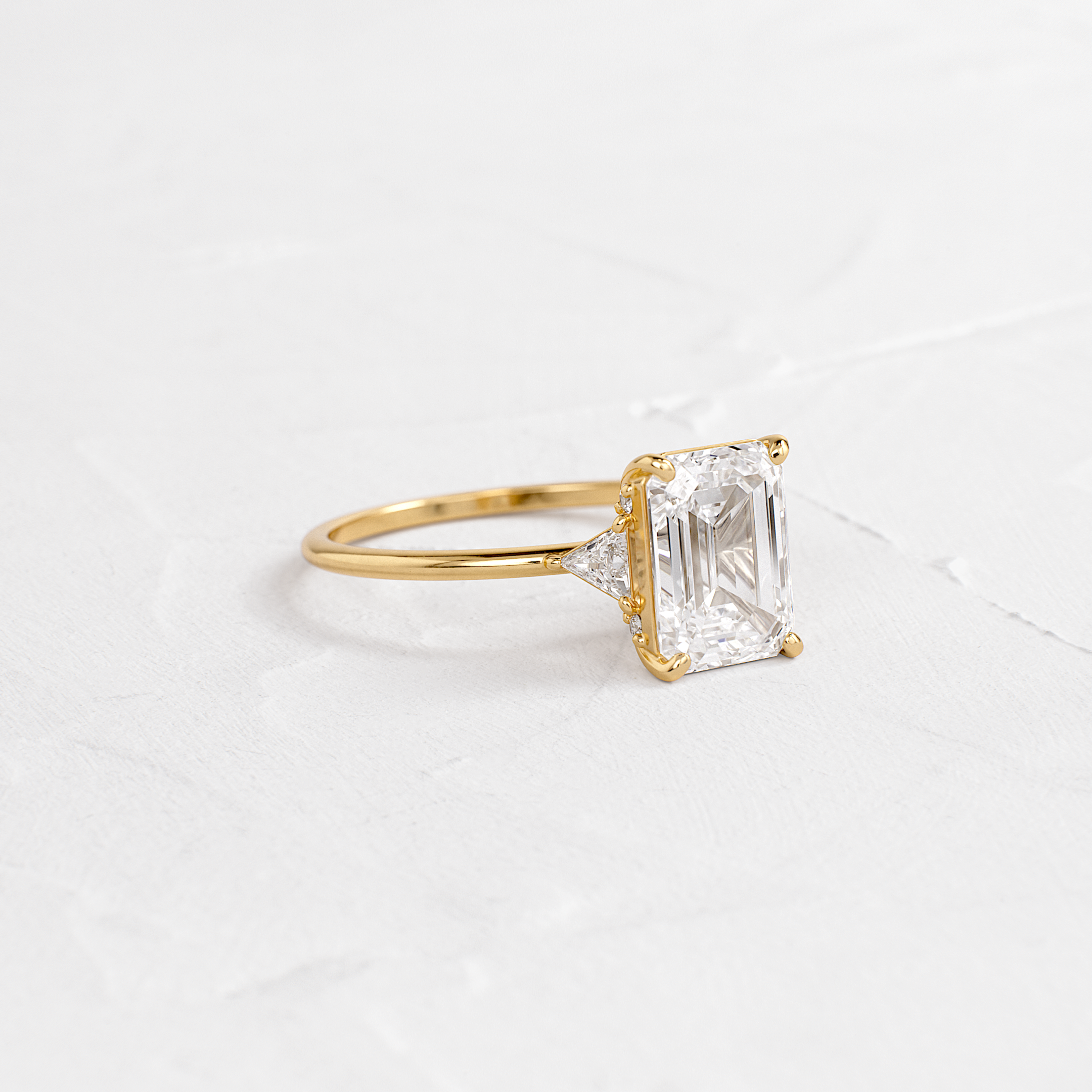 Surmount Ring, Emerald Cut | Handcrafted Diamond Engagement Ring