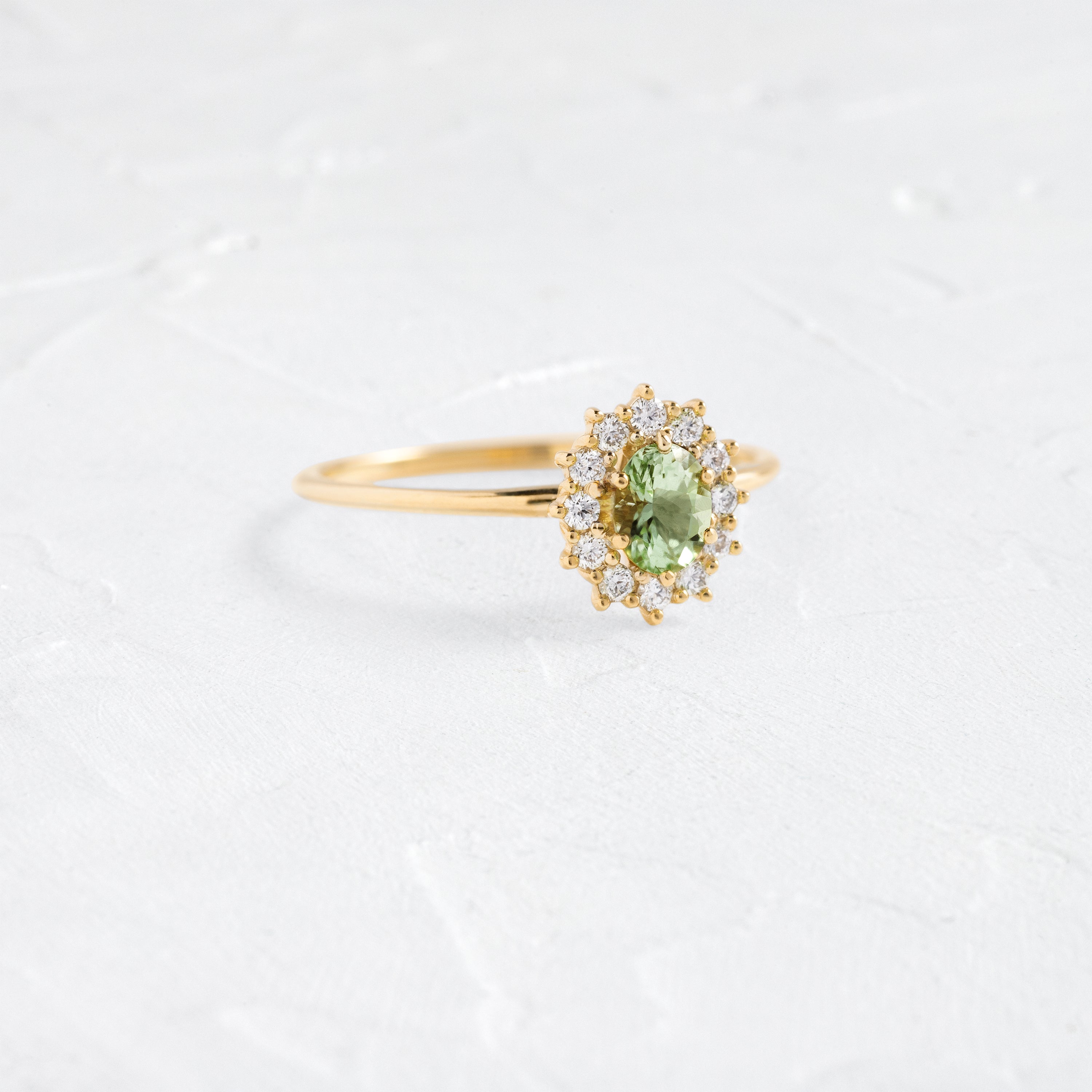 Helio Ring, 0.34ct. Mint Green Afghanistan Tourmaline | Engagement