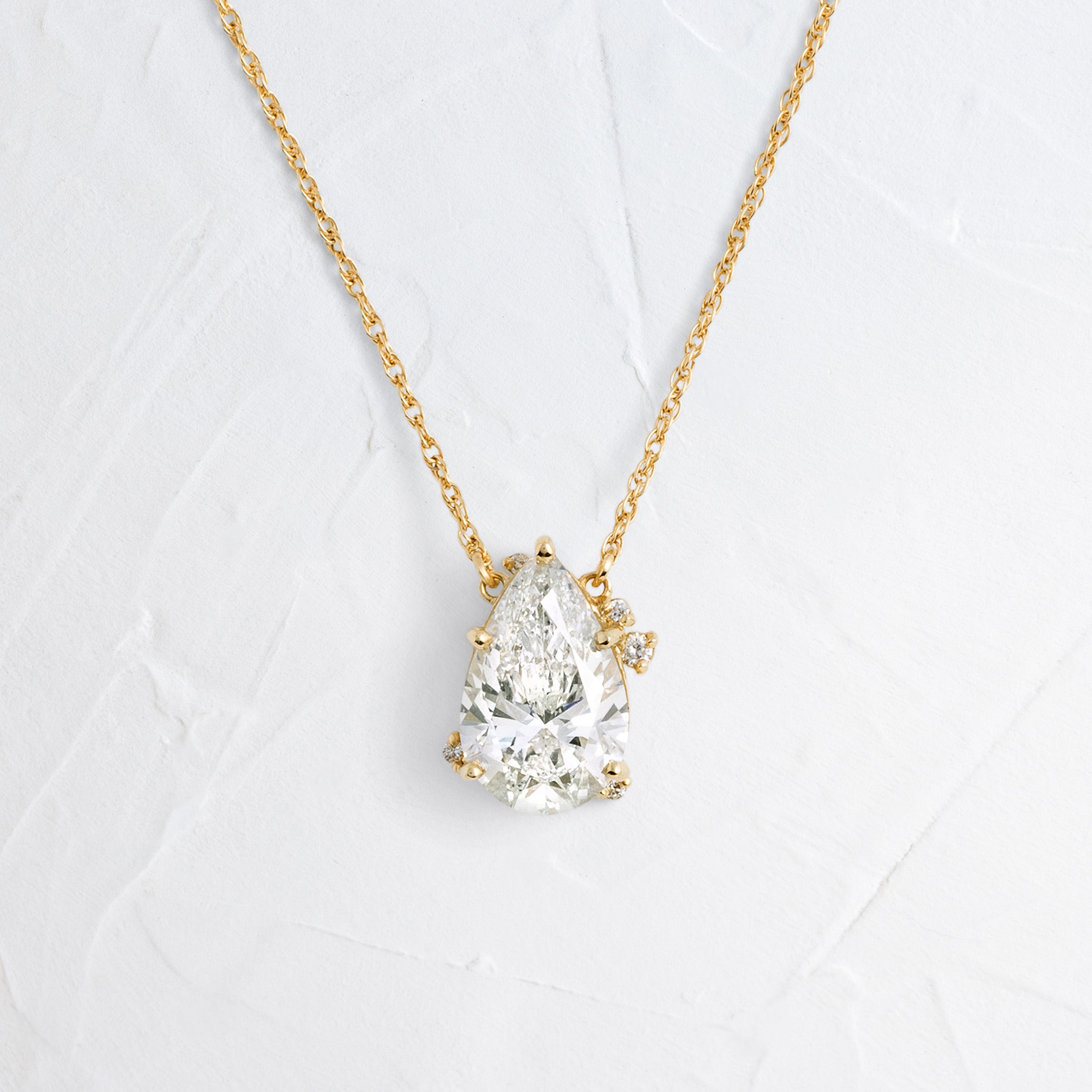 To A Flame Necklace, Pear Cut | Melanie Casey