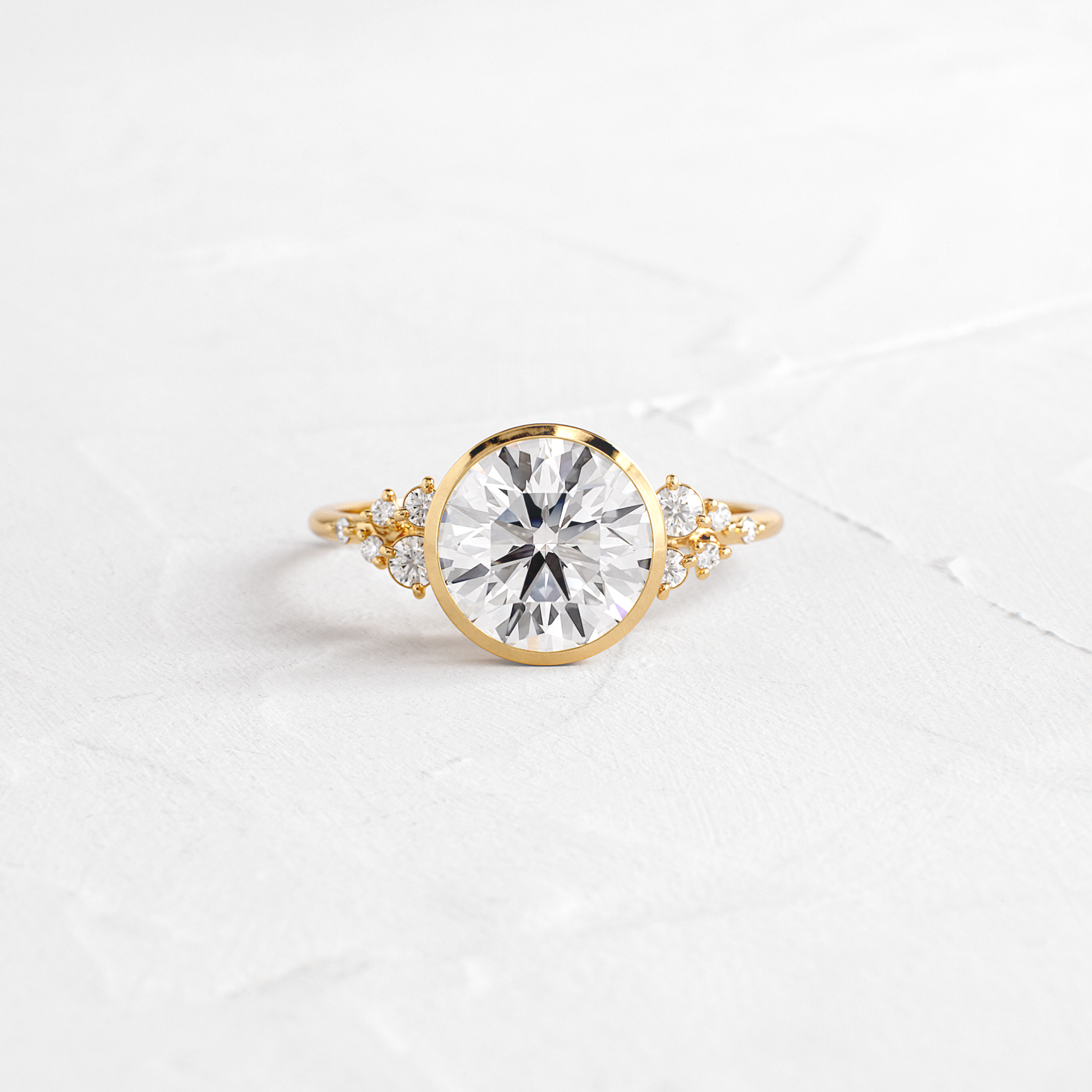 Bezel Snowdrift Ring, Round Cut | Melanie Casey Jewelry