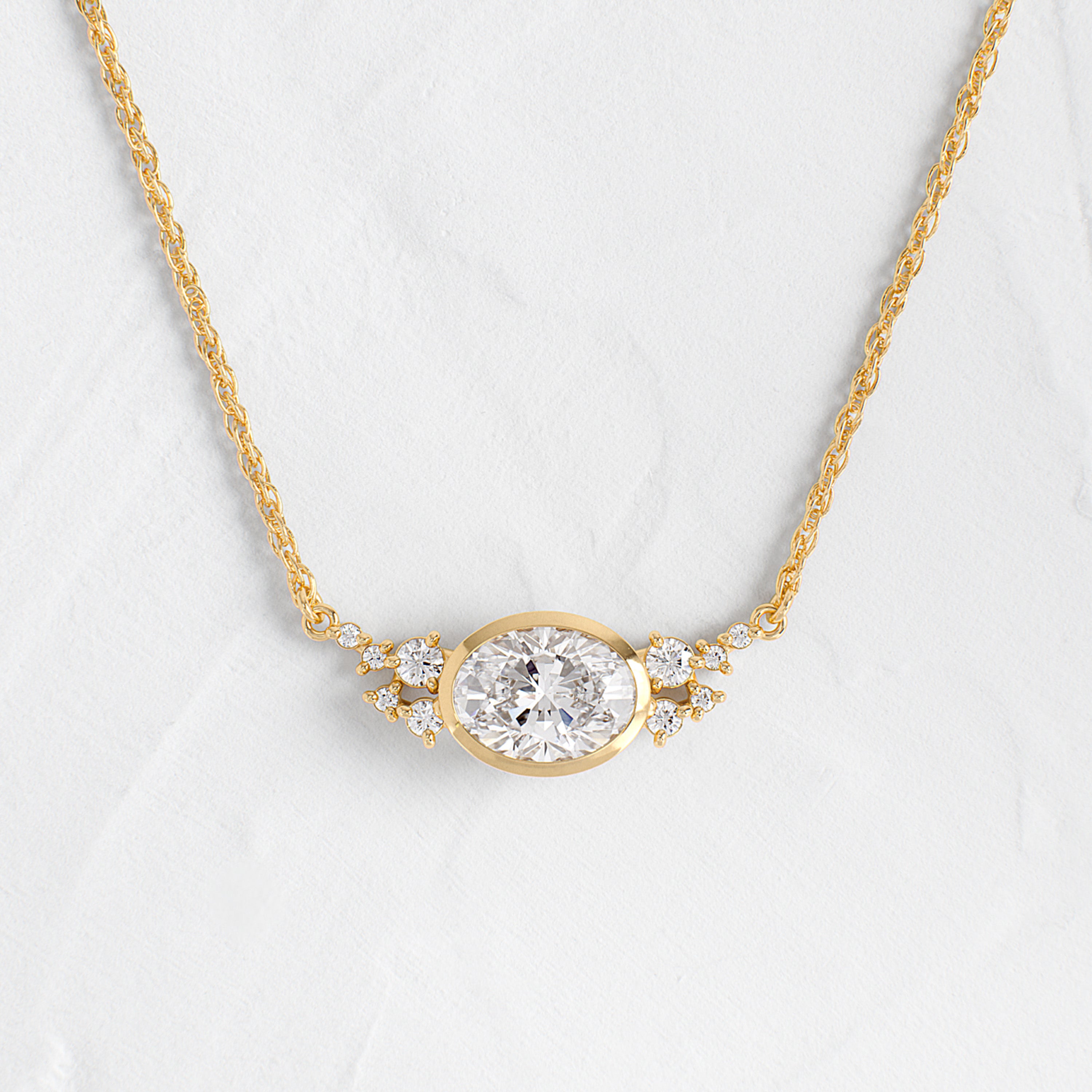 Bezel Snowdrift Necklace, Oval Cut | Melanie Casey