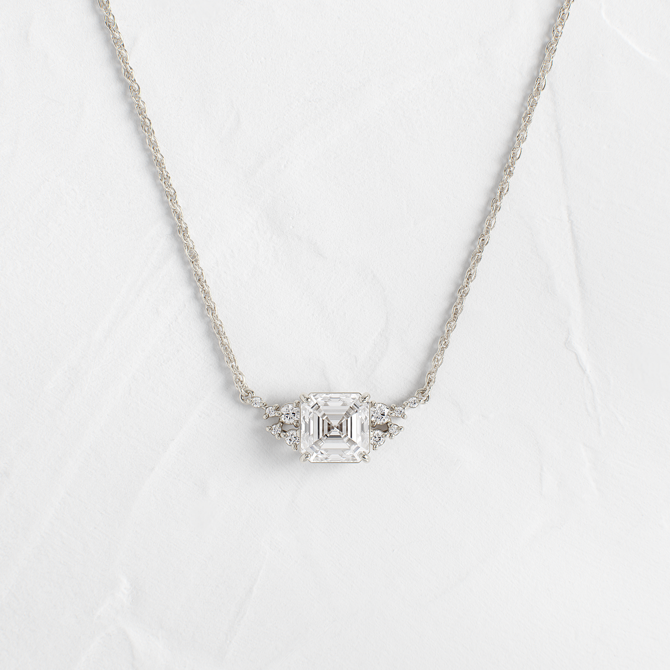 Snowdrift Necklace, Asscher Cut | Melanie Casey