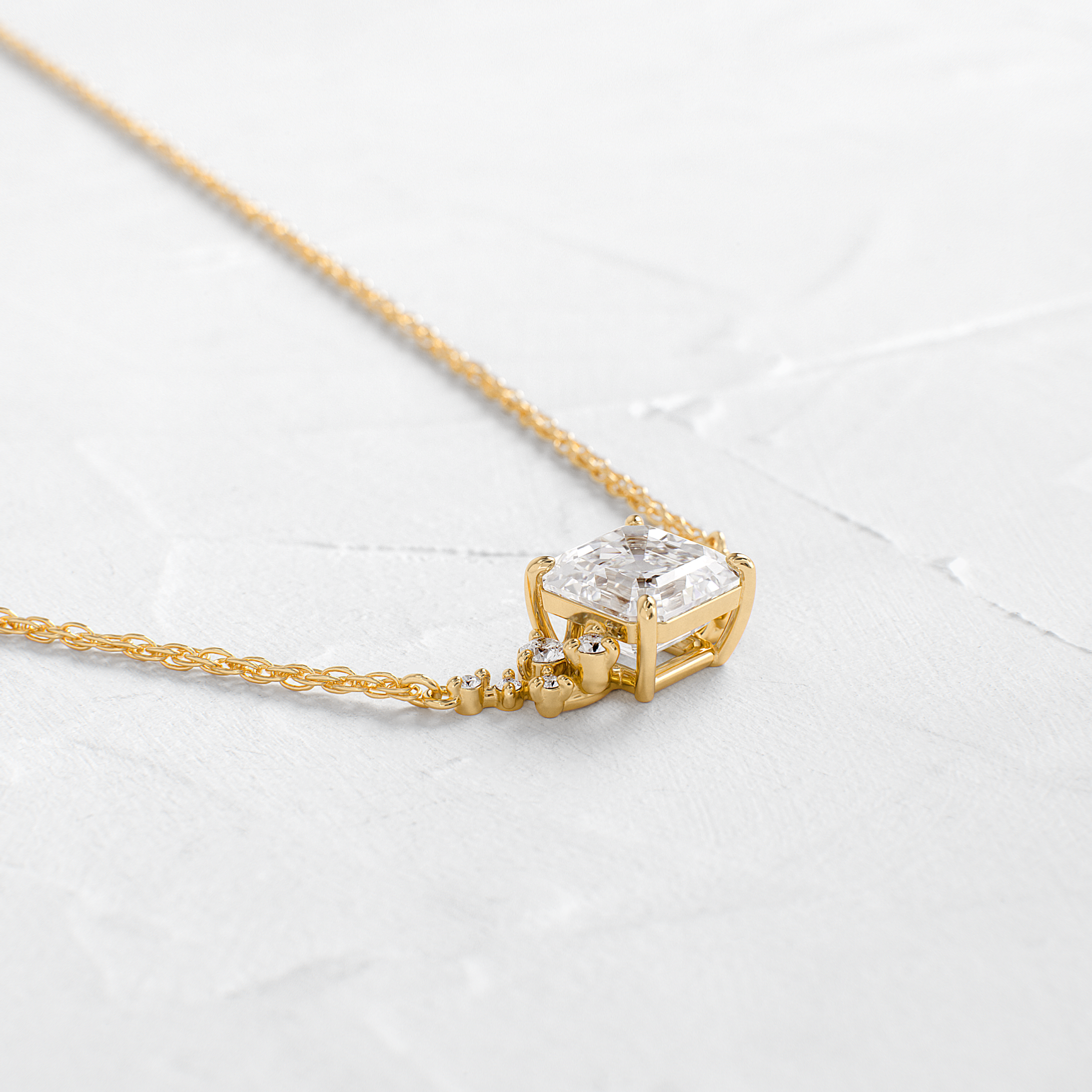 Snowdrift Necklace, Asscher Cut | Melanie Casey
