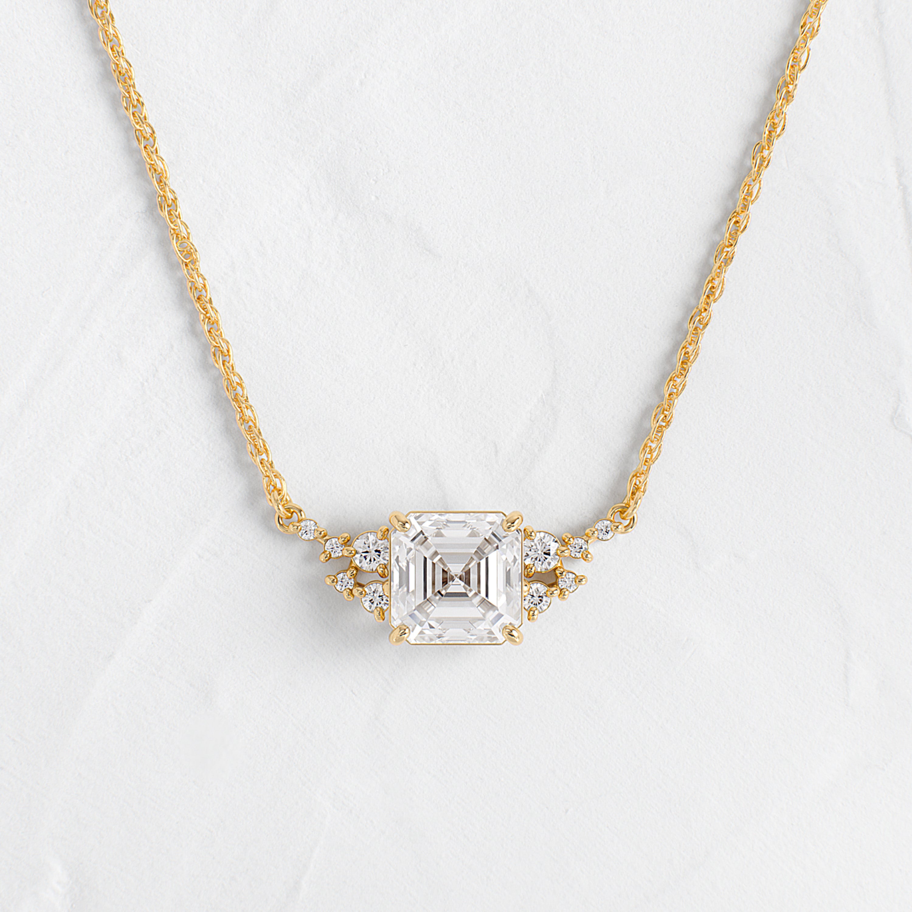 Snowdrift Necklace, Asscher Cut | Melanie Casey