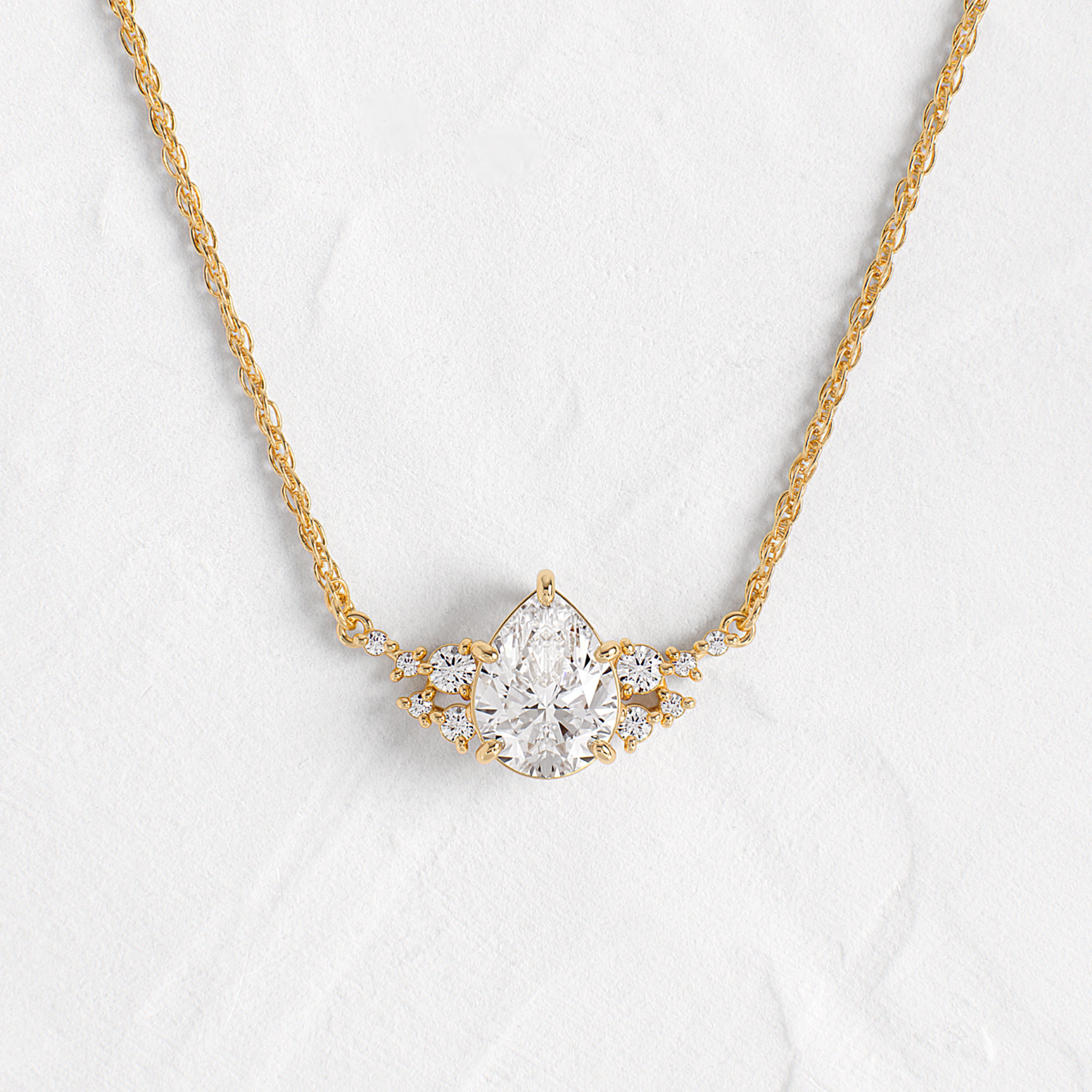 Snowdrift Necklace, Pear Cut | Melanie Casey