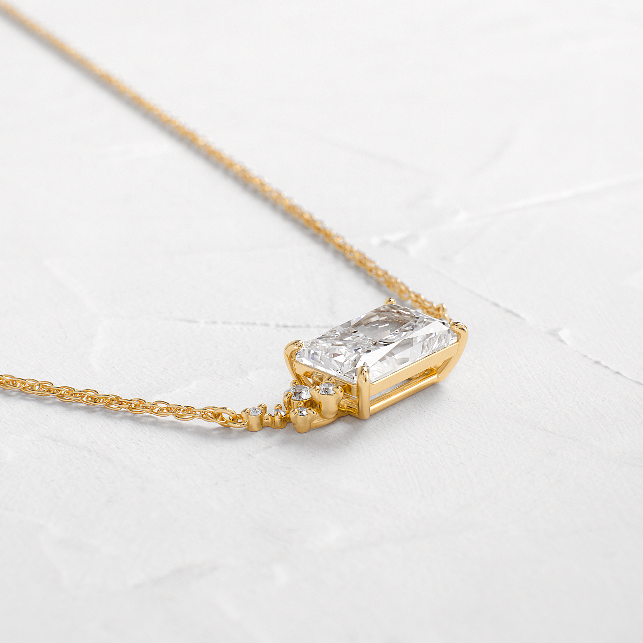 Snowdrift Necklace, Radiant Cut | Melanie Casey