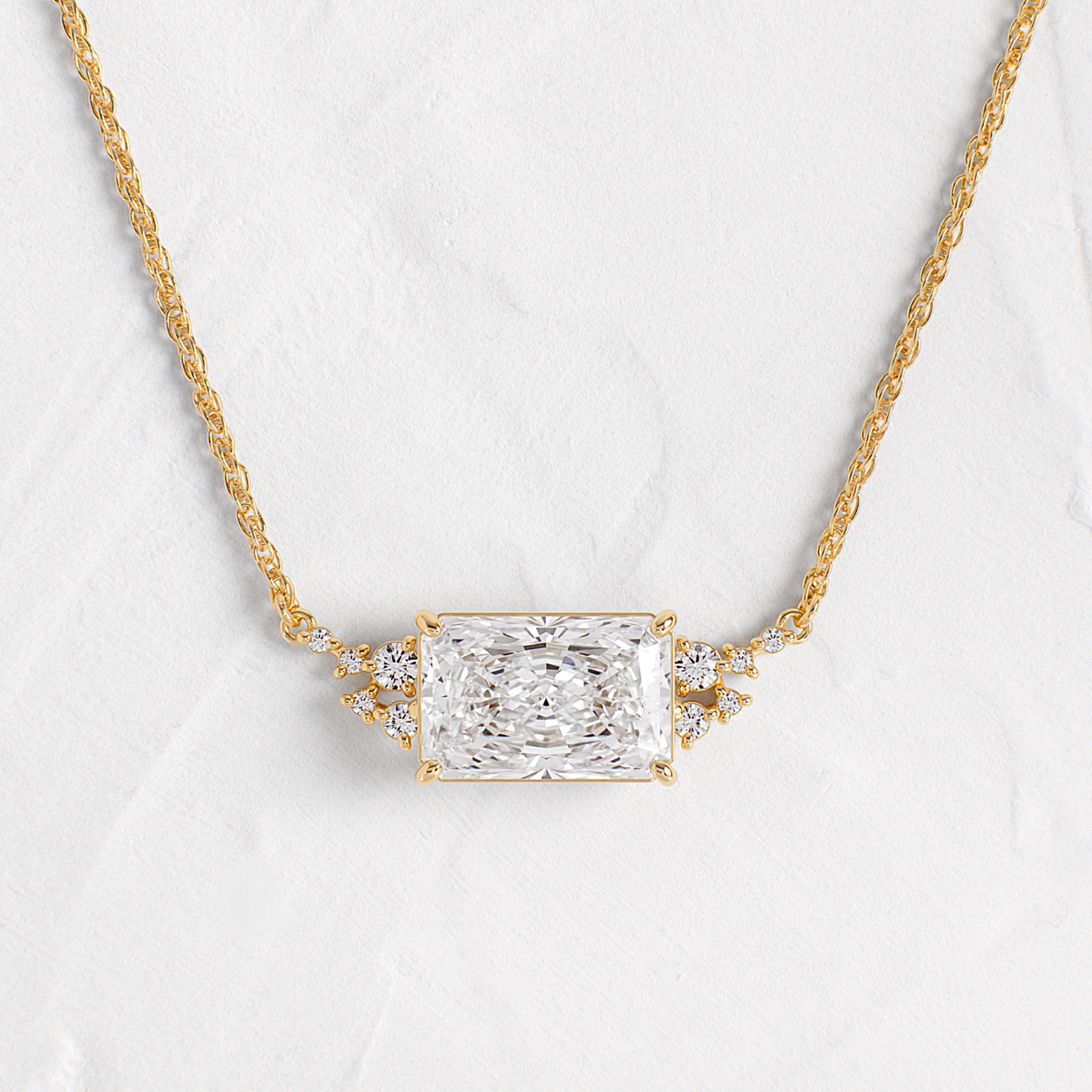 Snowdrift Necklace, Radiant Cut | Melanie Casey
