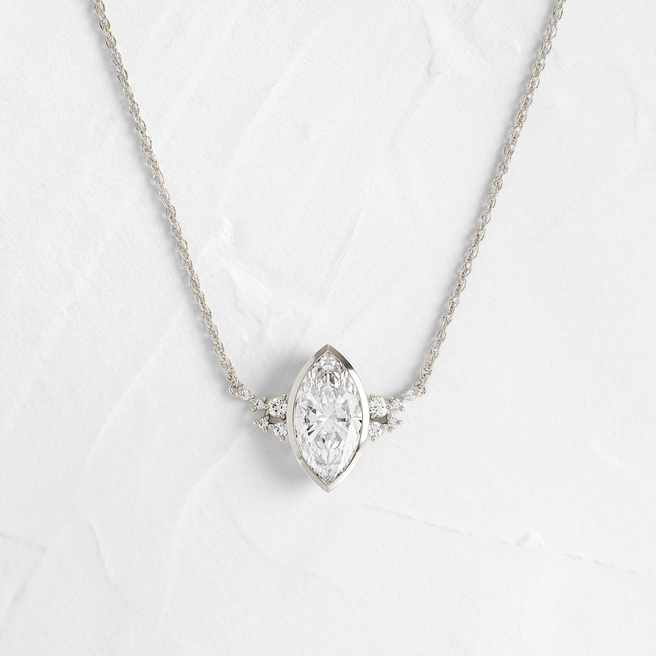 Bezel Snowdrift Necklace, Marquise Cut Melanie Casey