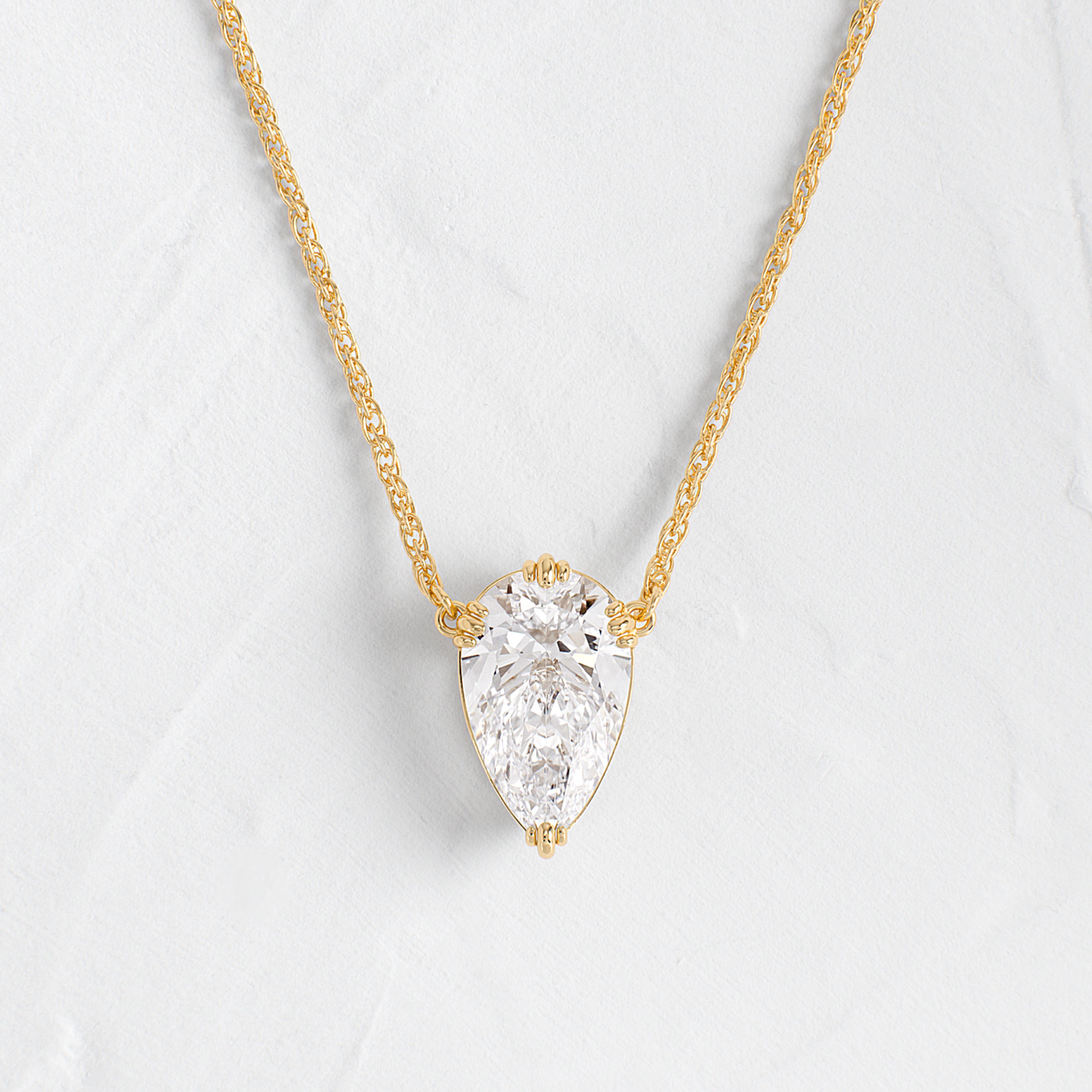 Threaded Necklace, Pear Cut | Melanie Casey Fine Jewelry