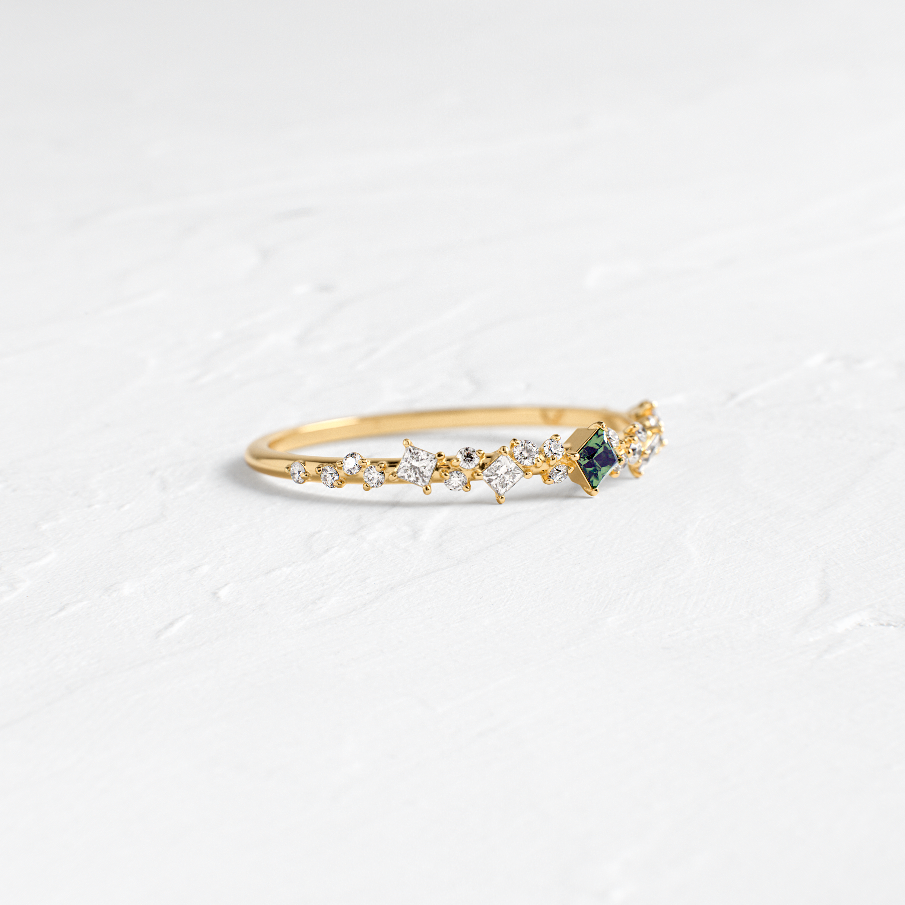 アクセサリー Dry Bones 13th ANNIVERSARY RING K18 Sprinkle of Sugar Ring in Green Sapphire | Melanie Casey Jewelry