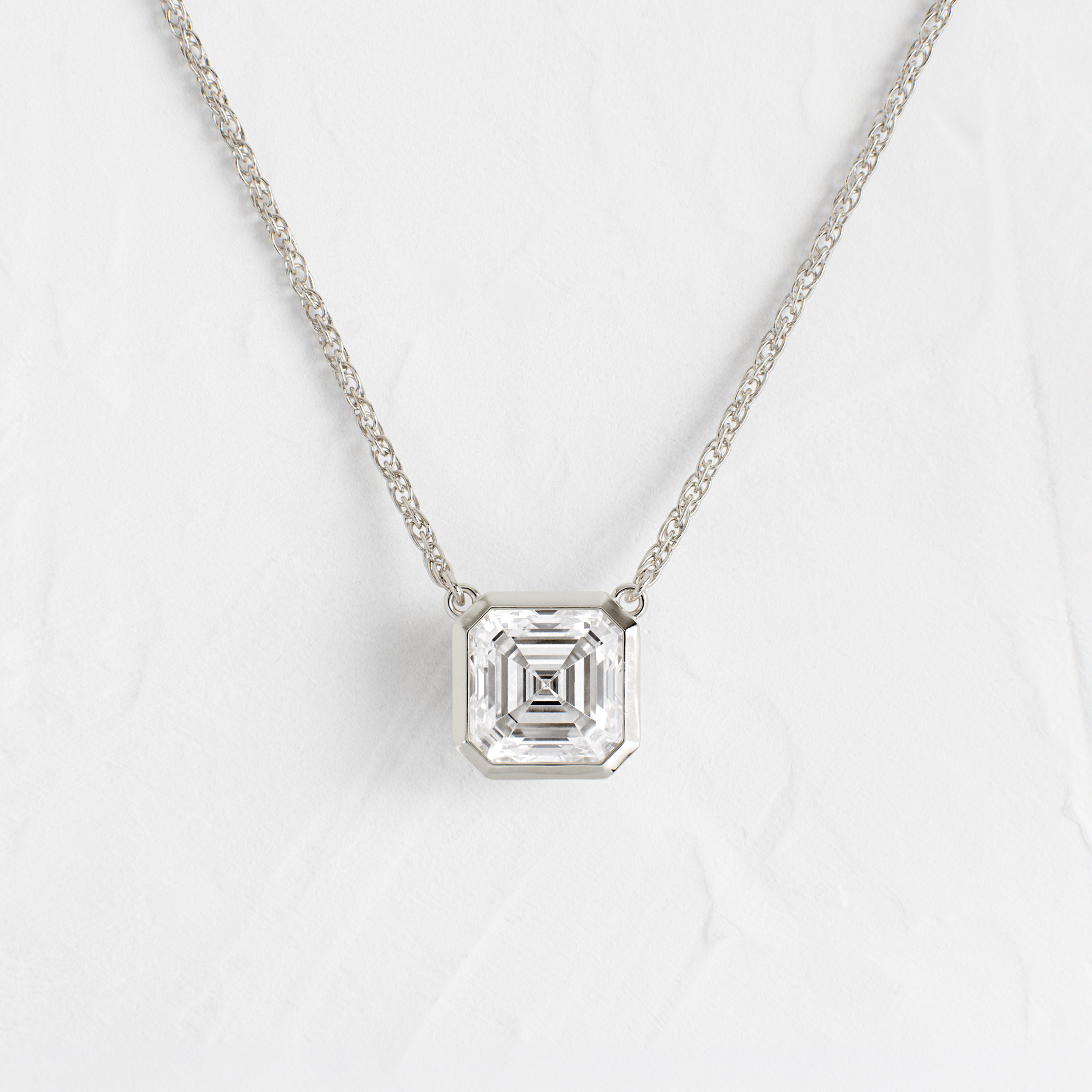 Looking Glass Necklace, Asscher Cut | Melanie Casey Fine Jewelry