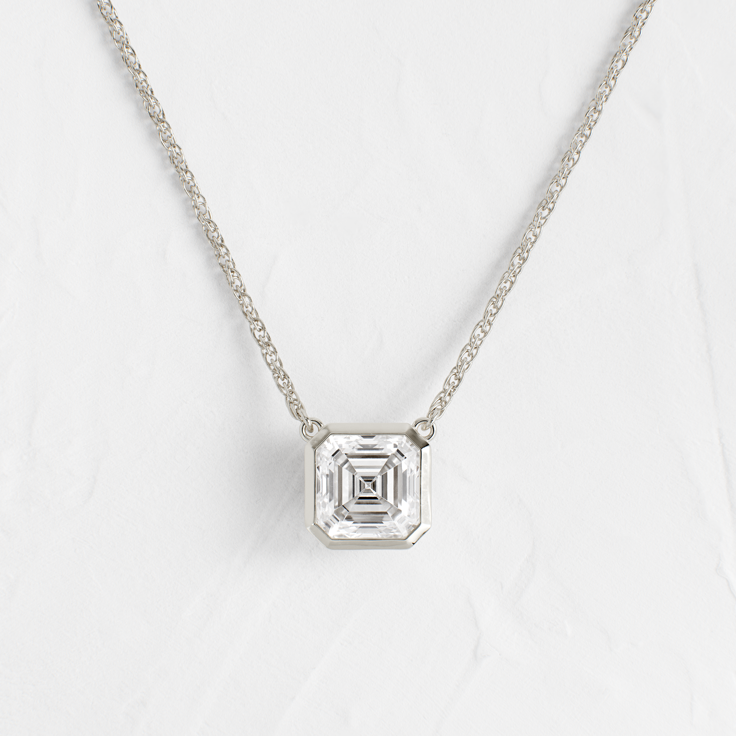 Looking Glass Necklace, Asscher Cut | Melanie Casey Fine Jewelry
