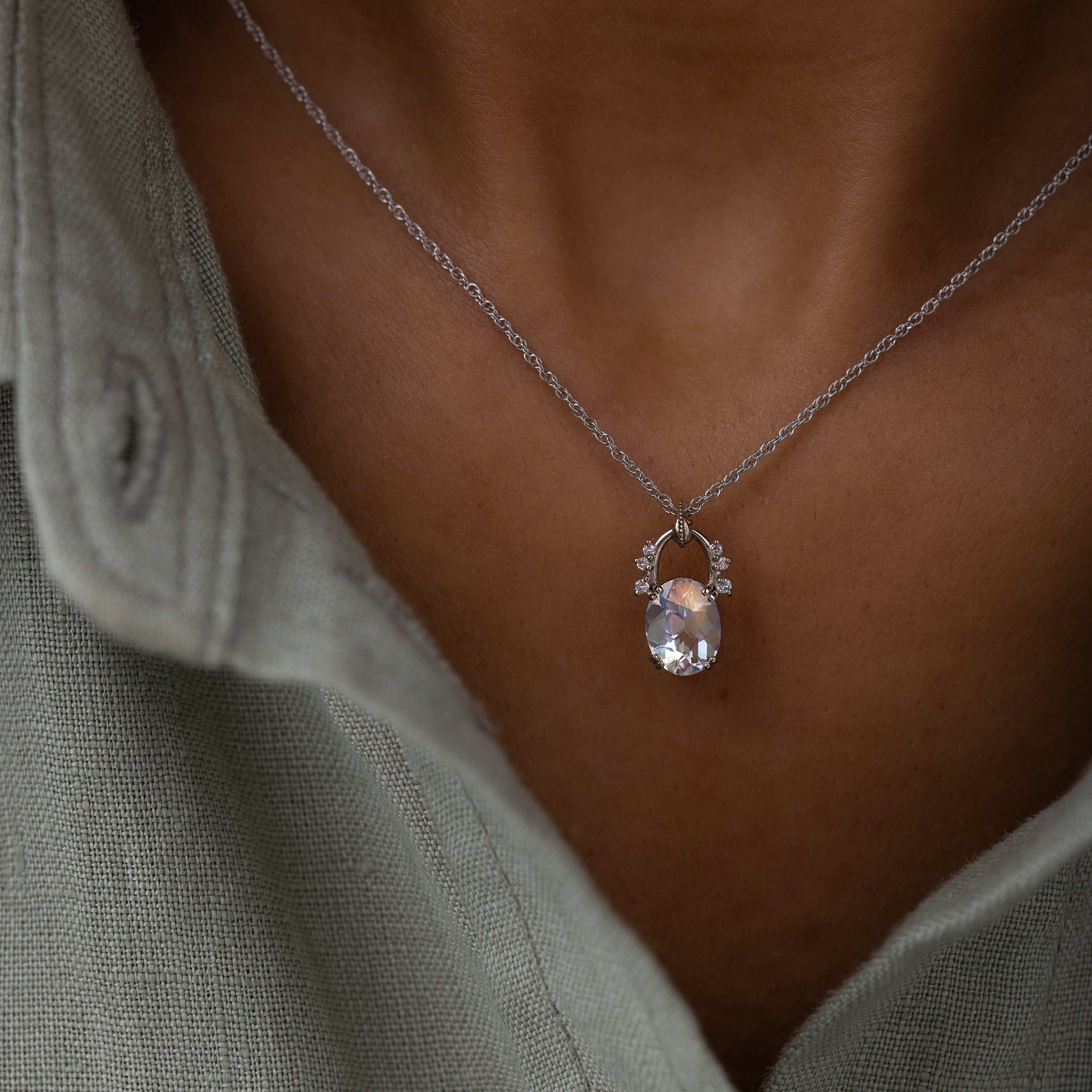Skylight Necklace, 1.19ct. Madagascar Moonstone | Melanie Casey