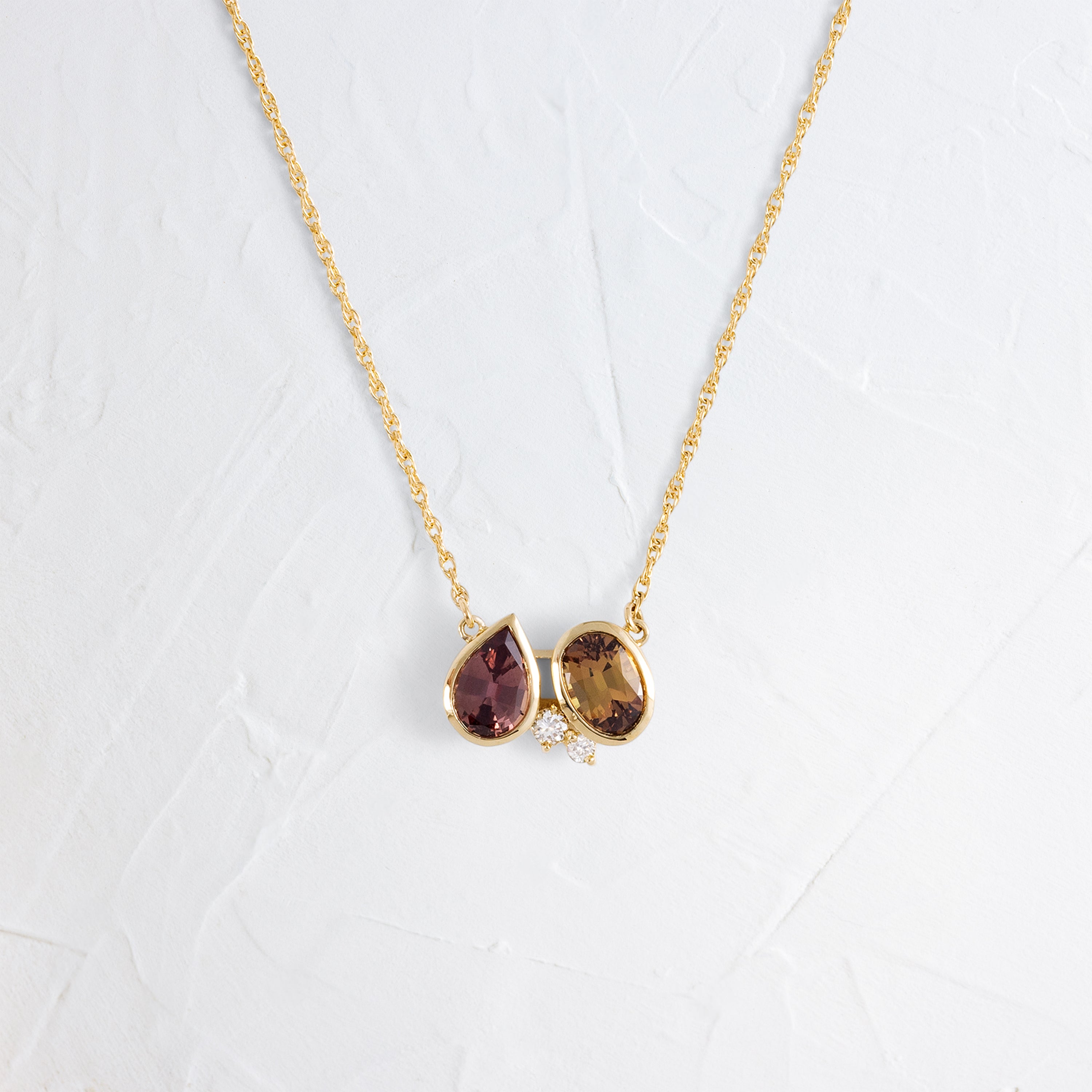 Tandem Necklace in Warm Sapphire | Melanie Casey Jewelry