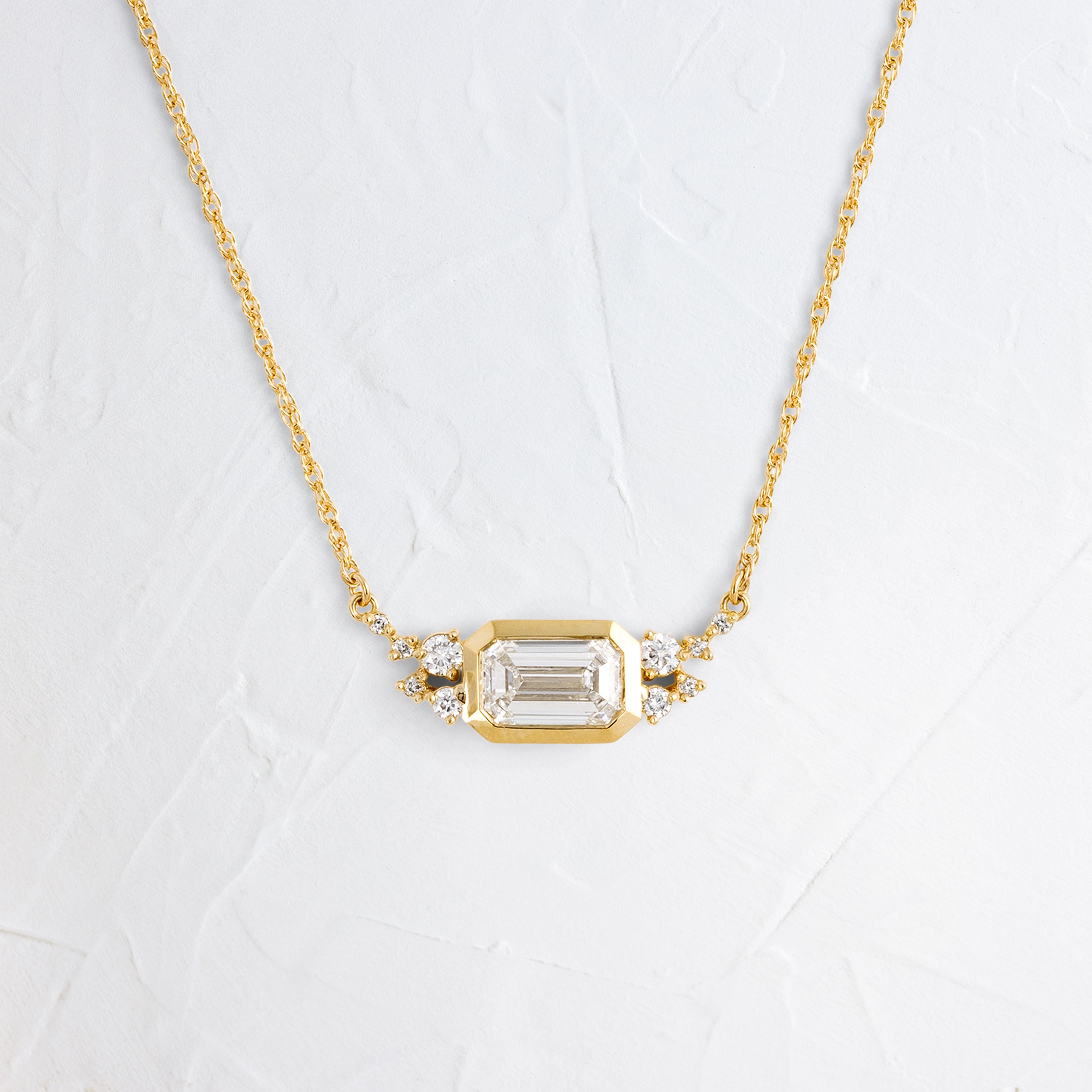 Bezel Snowdrift Necklace, Emerald Cut | Melanie Casey