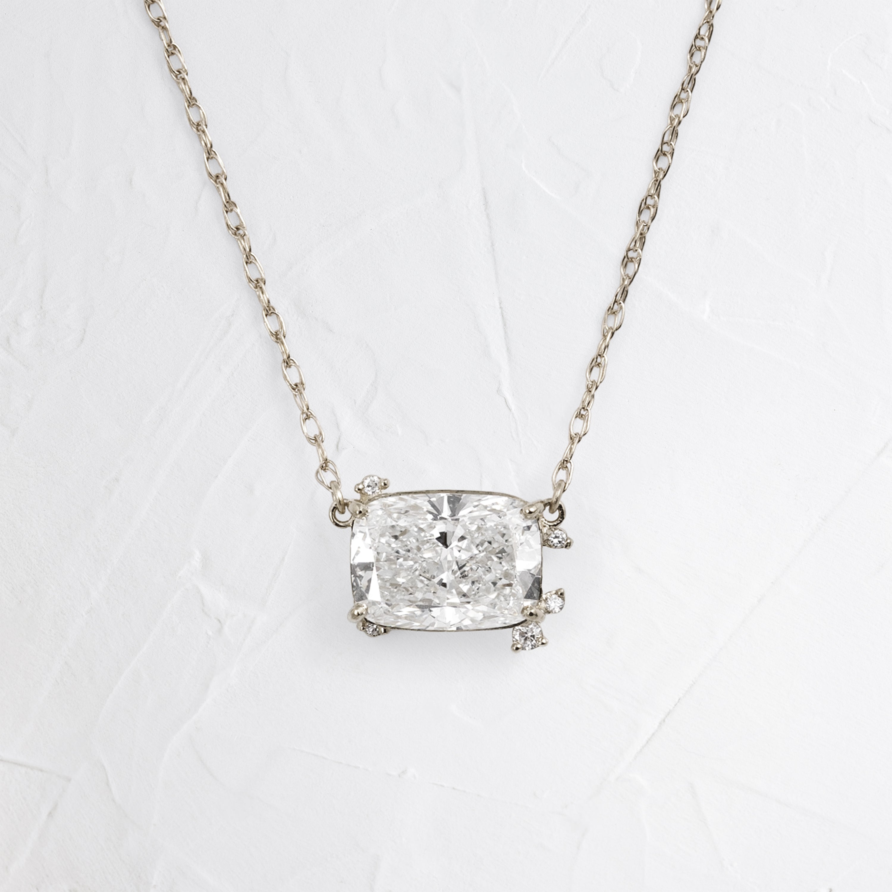 To A Flame Necklace, Cushion Cut | Melanie Casey To A Flame Necklace, Cushion Cut | Melanie Casey