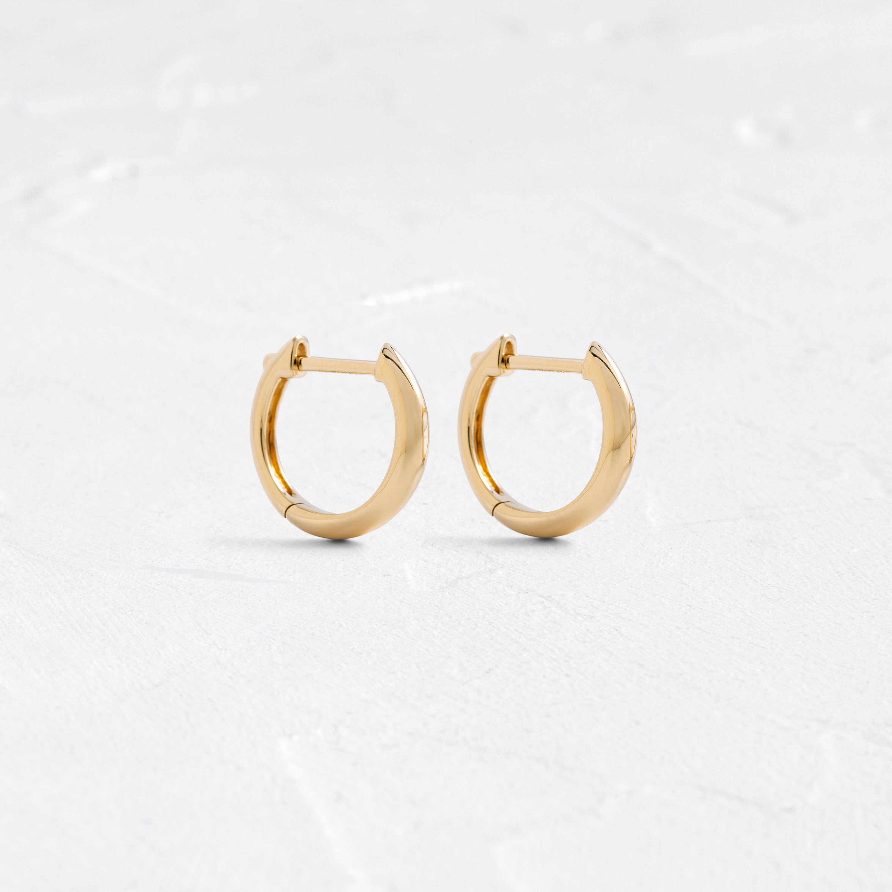 Gold Dome Huggie Earrings In Stock EF Collection Melanie