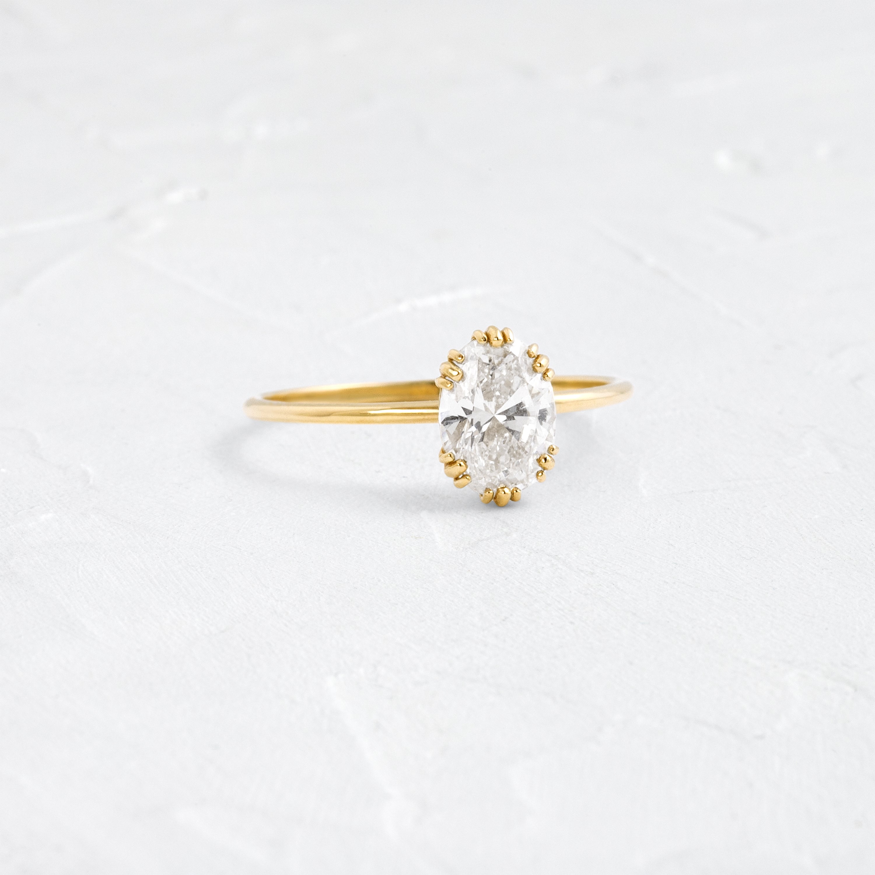 Threaded Ring, 1.04ct. Lab-Grown Oval Cut | Melanie Casey Fine Jewelry