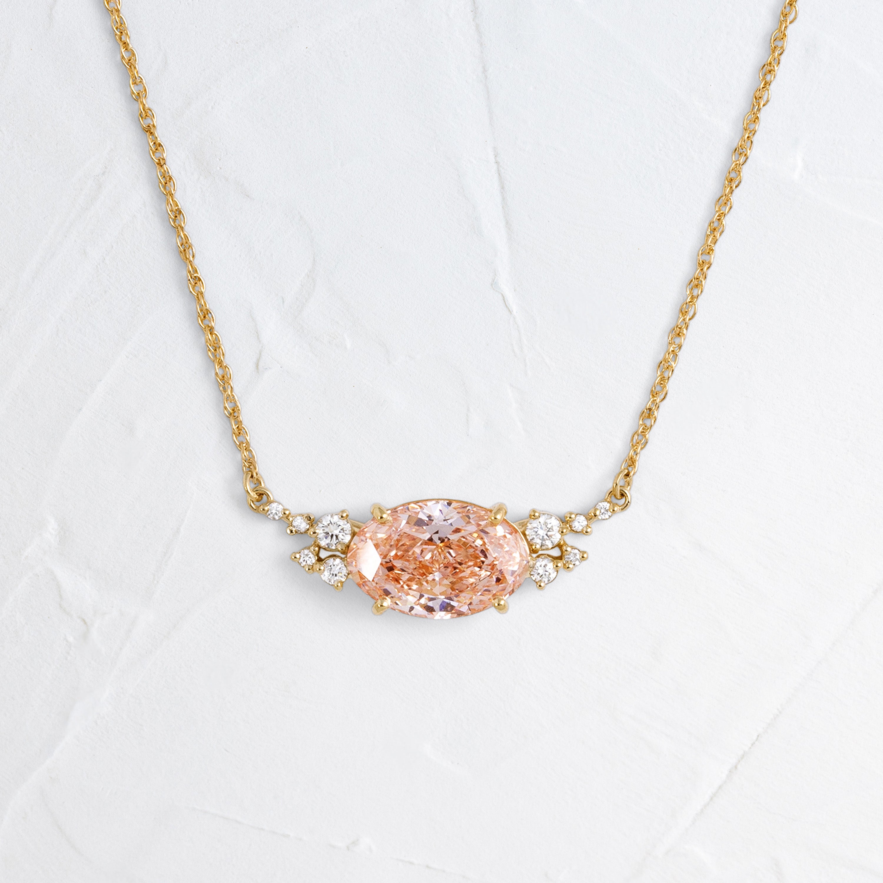 健康アクセサリー Qbeneee Silicon Carbide Necklace Snowdrift Necklace, 2.01ct. Lab-Grown Pink Diamond | Melanie Casey