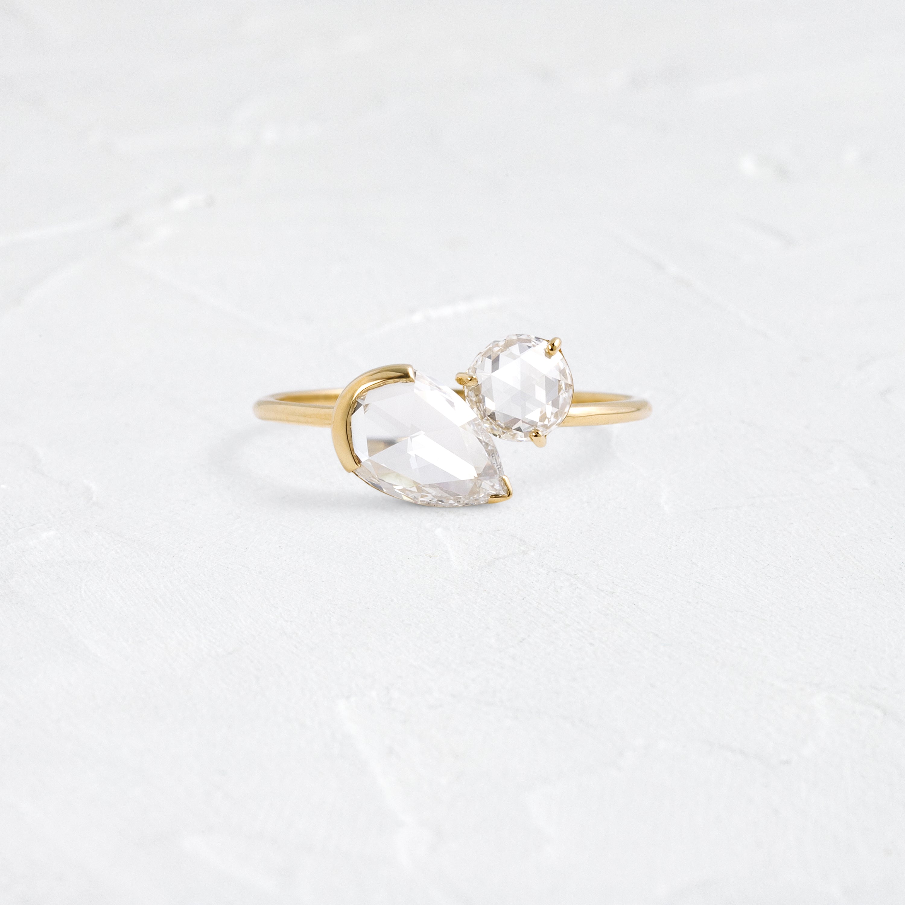 Small Wonders Ring, 1.45ctw. Lab-Grown Round and Pear Rose Cuts 