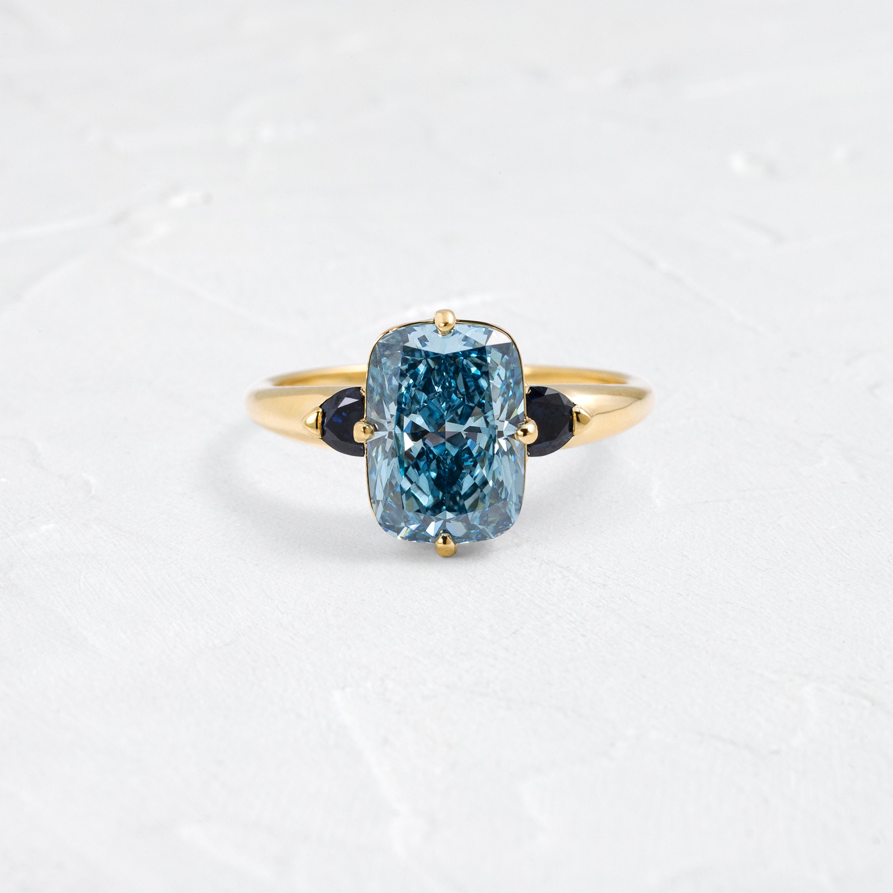 Rosette Ring, 3.25ct. Lab-Grown Blue Diamond | Melanie Casey Jewelry