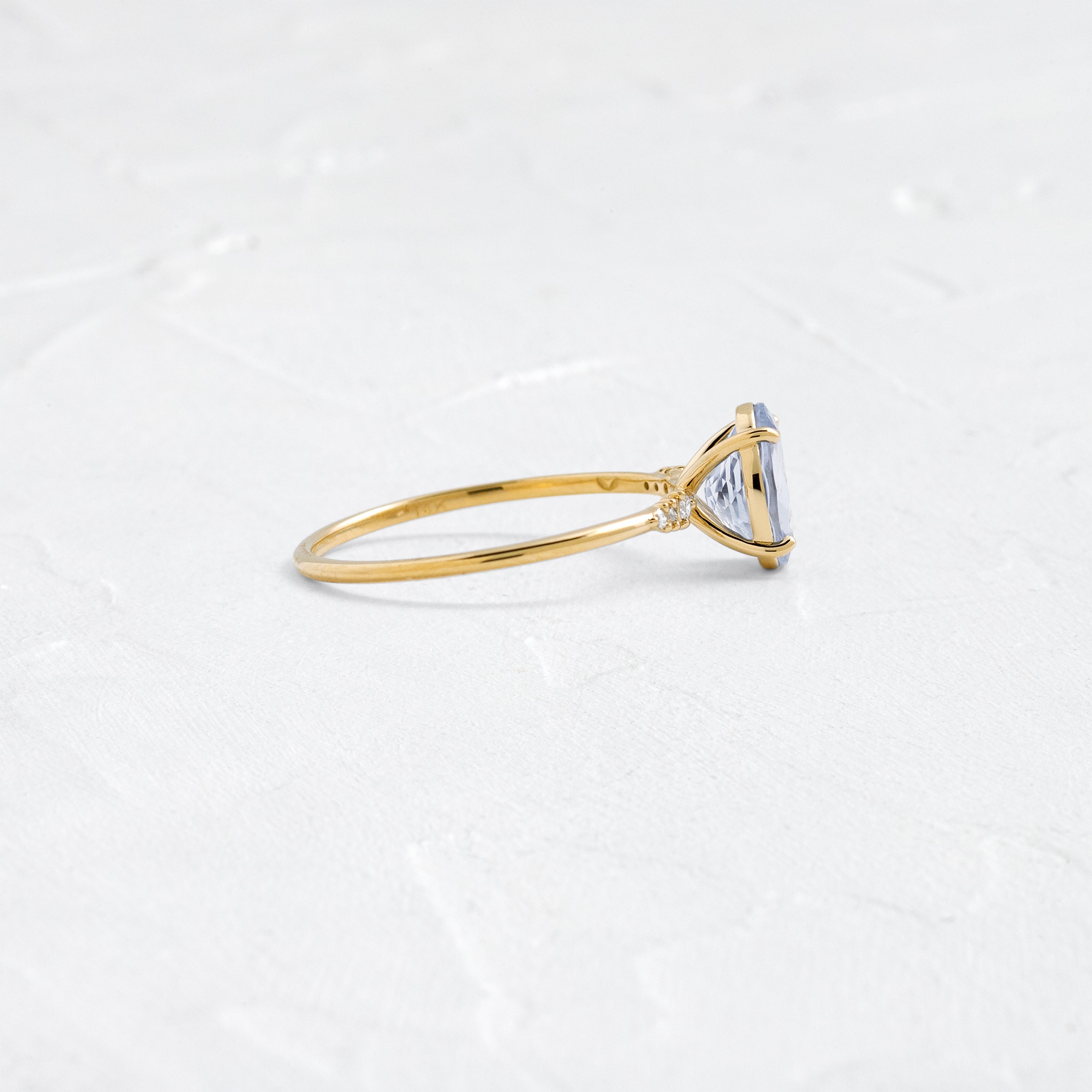 Poppy Seed Ring, 1.6ct. Light Blue Sri Lanka Sapphire | Melanie