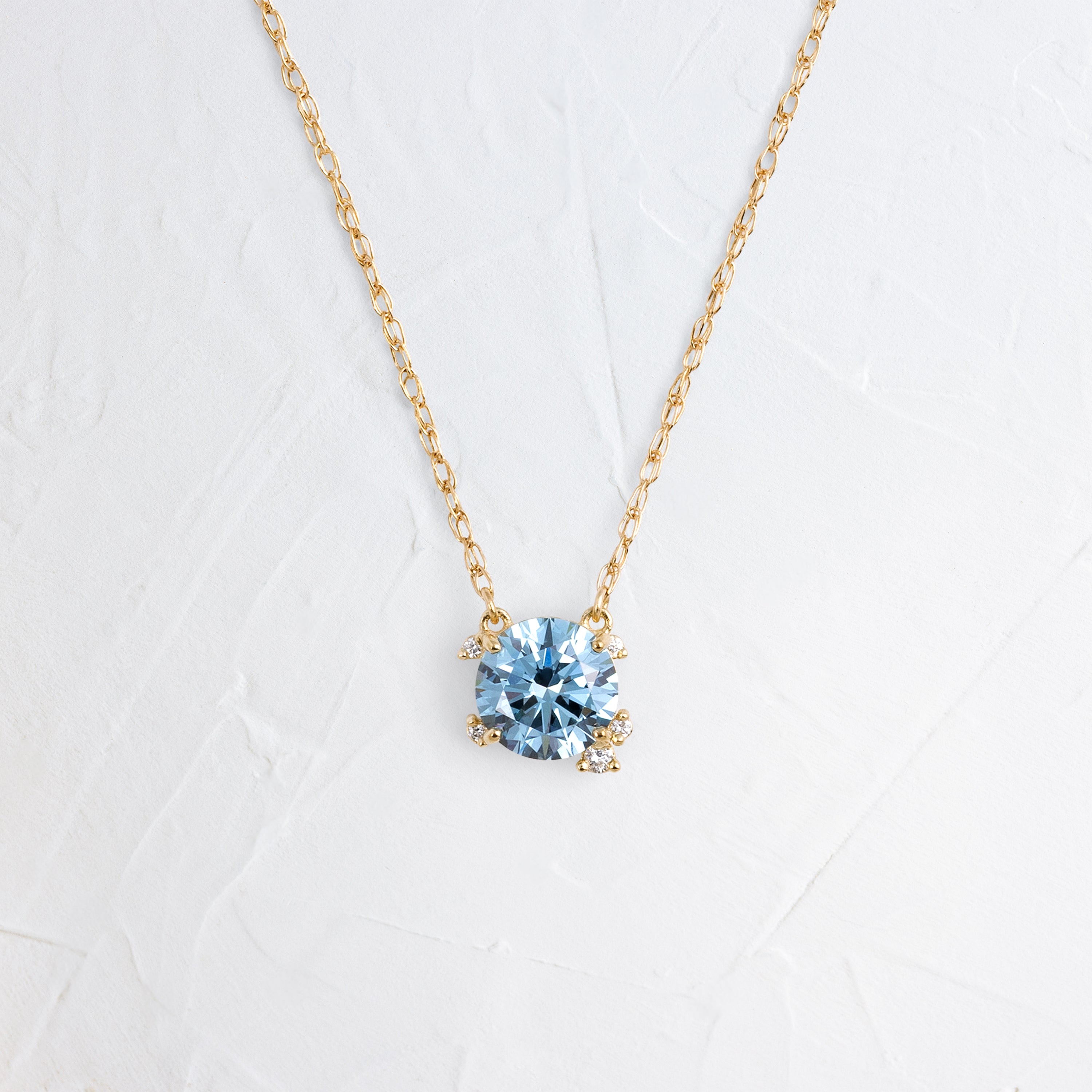 To A Flame Necklace, 1.12ct. Lab-Grown Blue Diamond | Melanie Casey