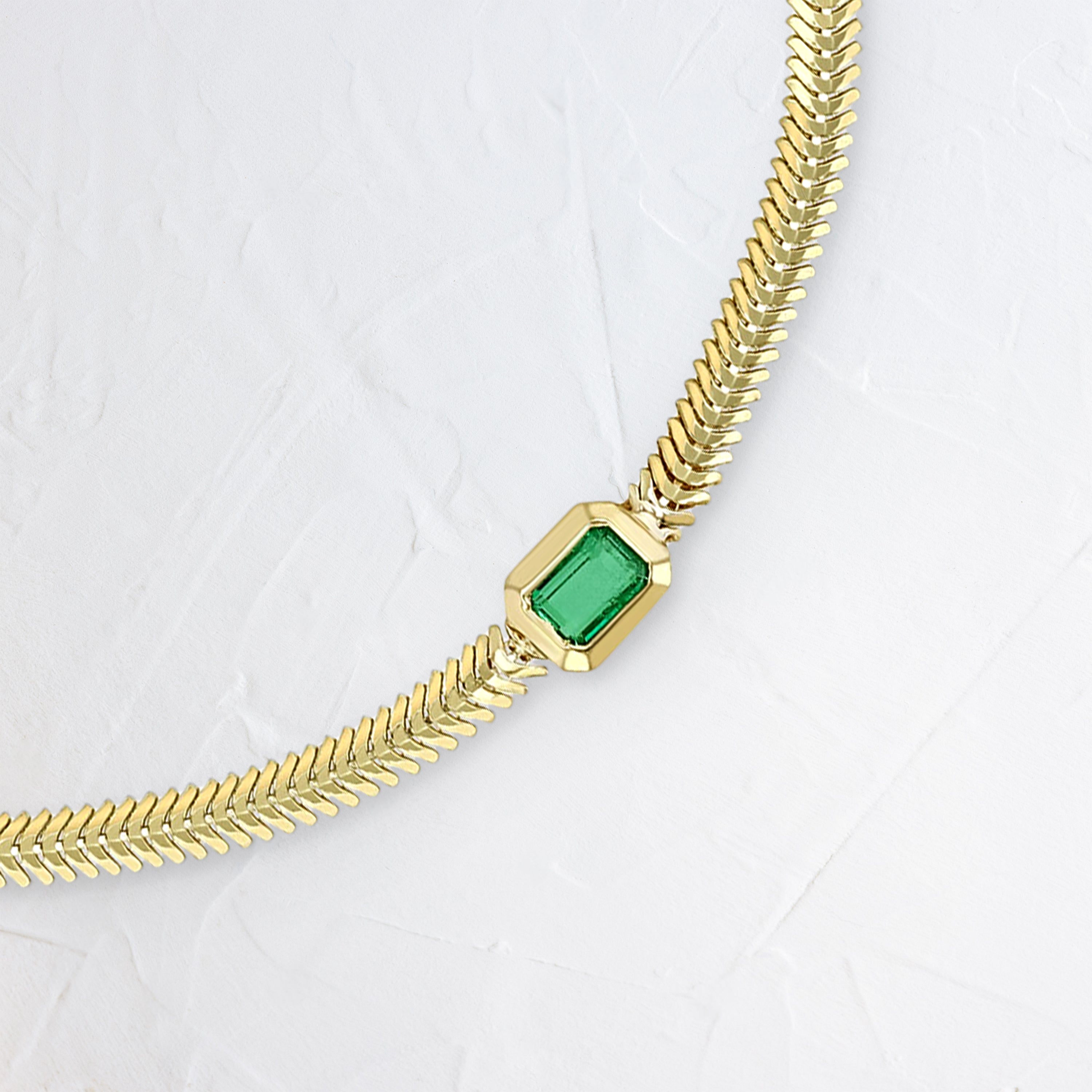 14k Emerald Small Snake Chain Bracelet - In Stock | Zoe Chicco