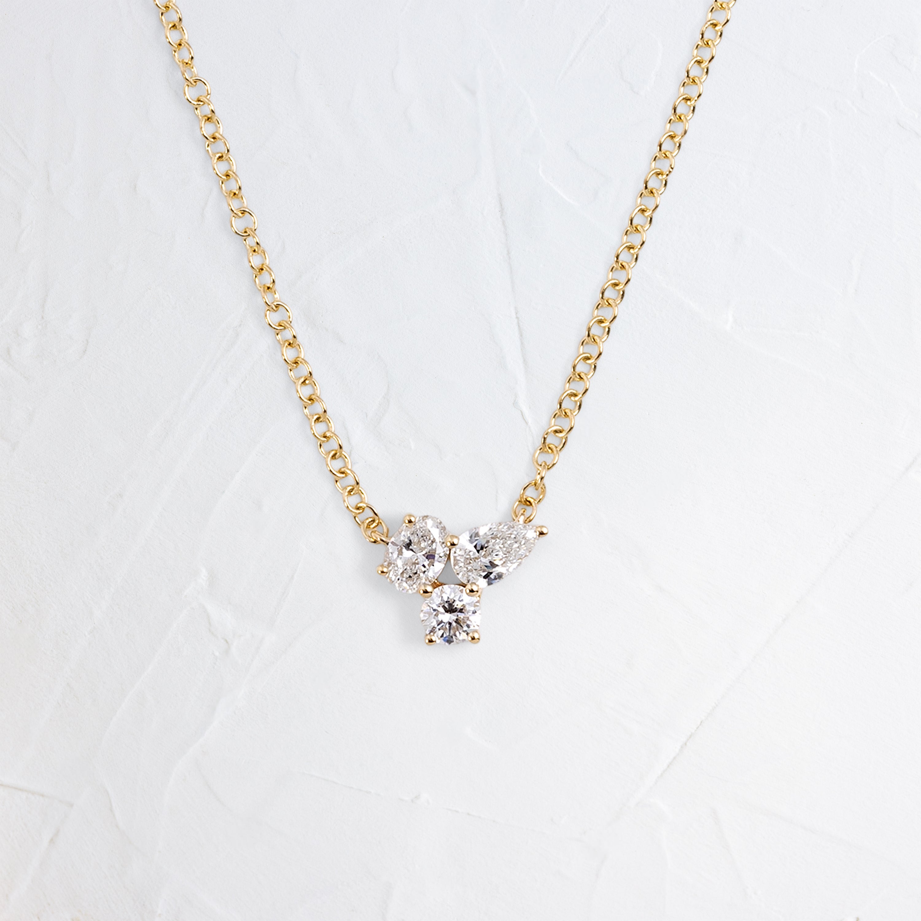 Diamond Cluster Necklace Diamond Everyday Necklace DIAMOND CLUSTER