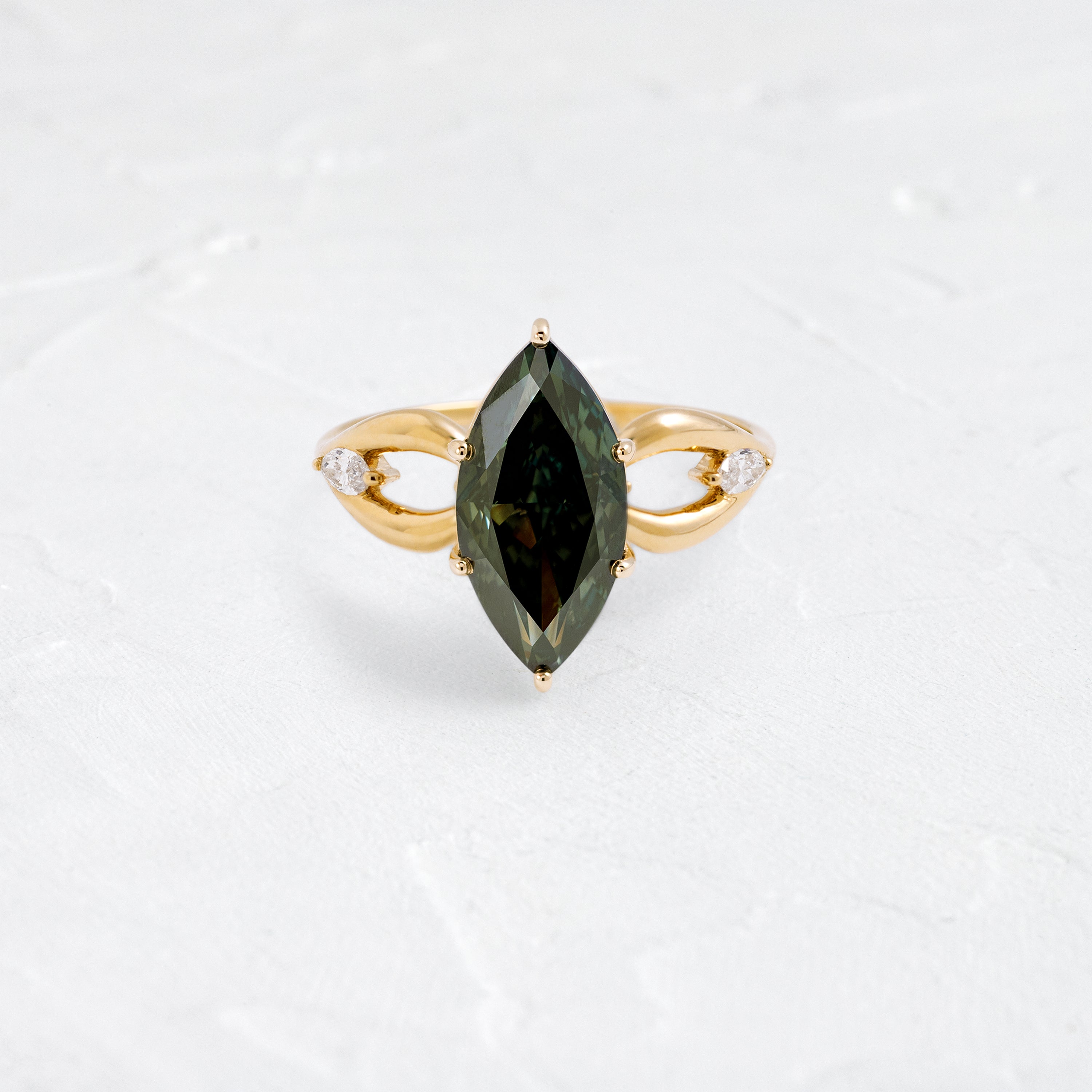 Divination Ring, Lab-Grown Deep Green Diamond | Melanie Casey Jewelry