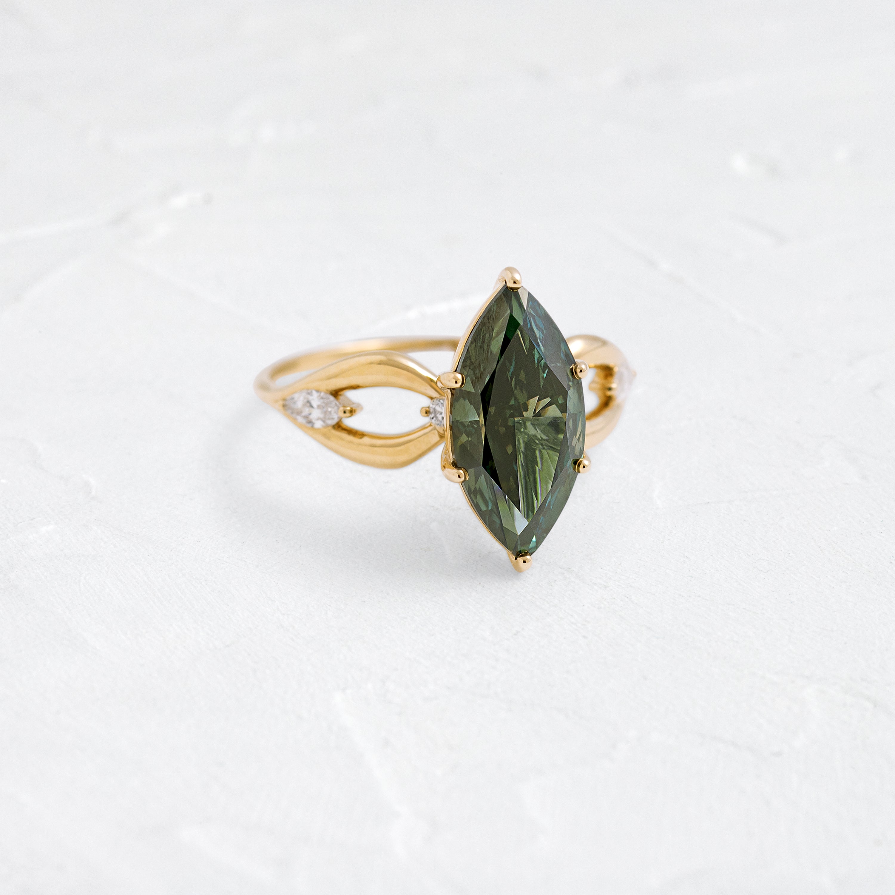 Divination Ring, Lab-Grown Deep Green Diamond | Melanie Casey Jewelry