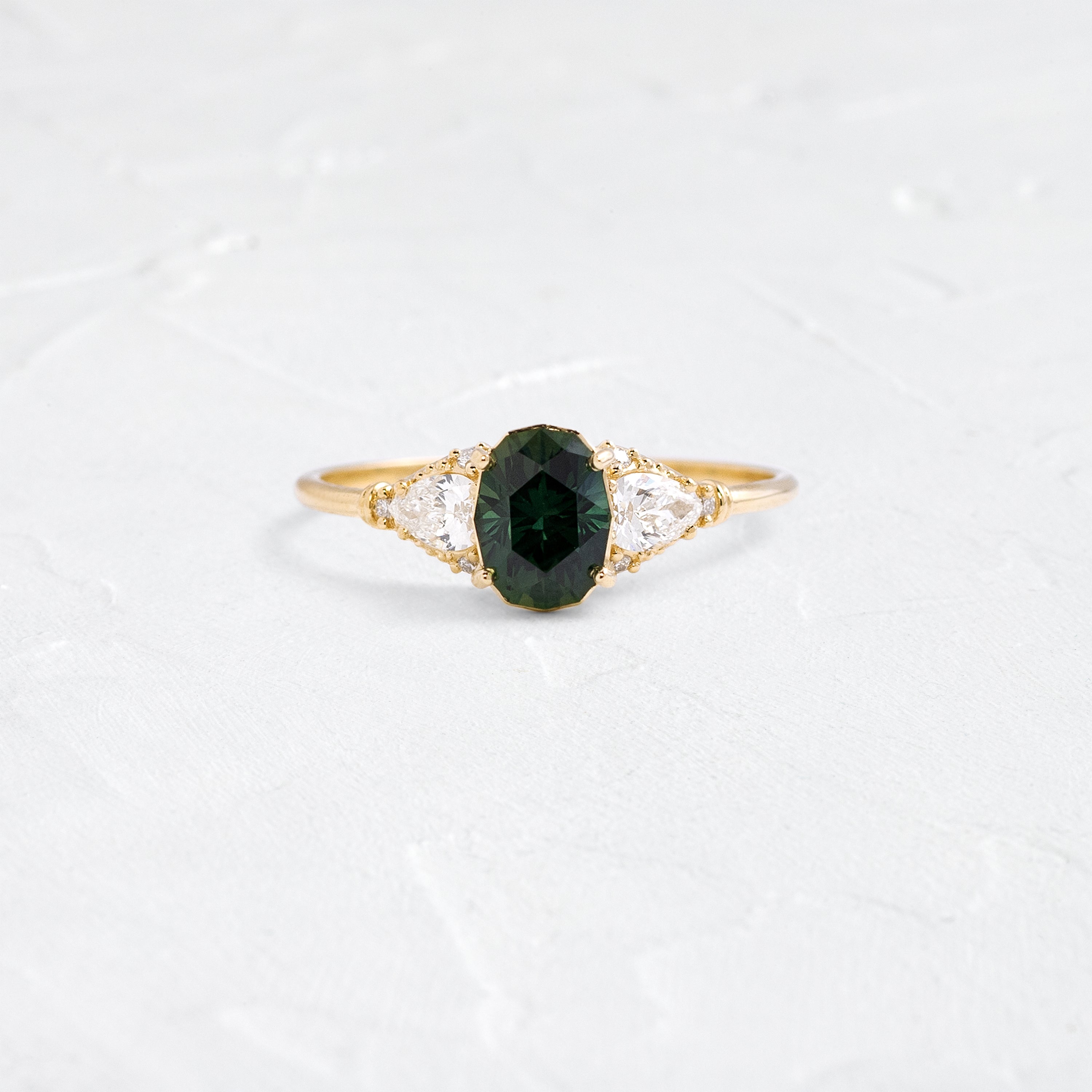 Sunlit Ring, 1.10ct. Green-Blue Thai Sapphire | Melanie Casey Fine
